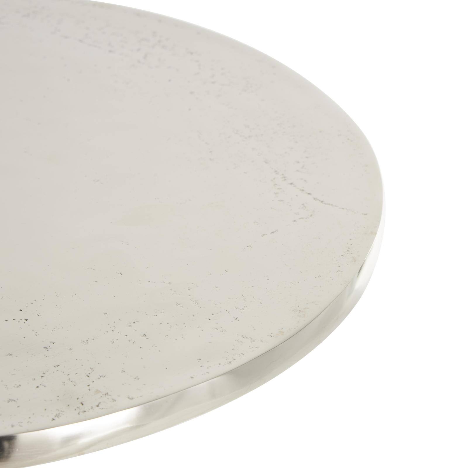 Silver Metal Side End Accent Table with Textured Tree Branch Legs Set