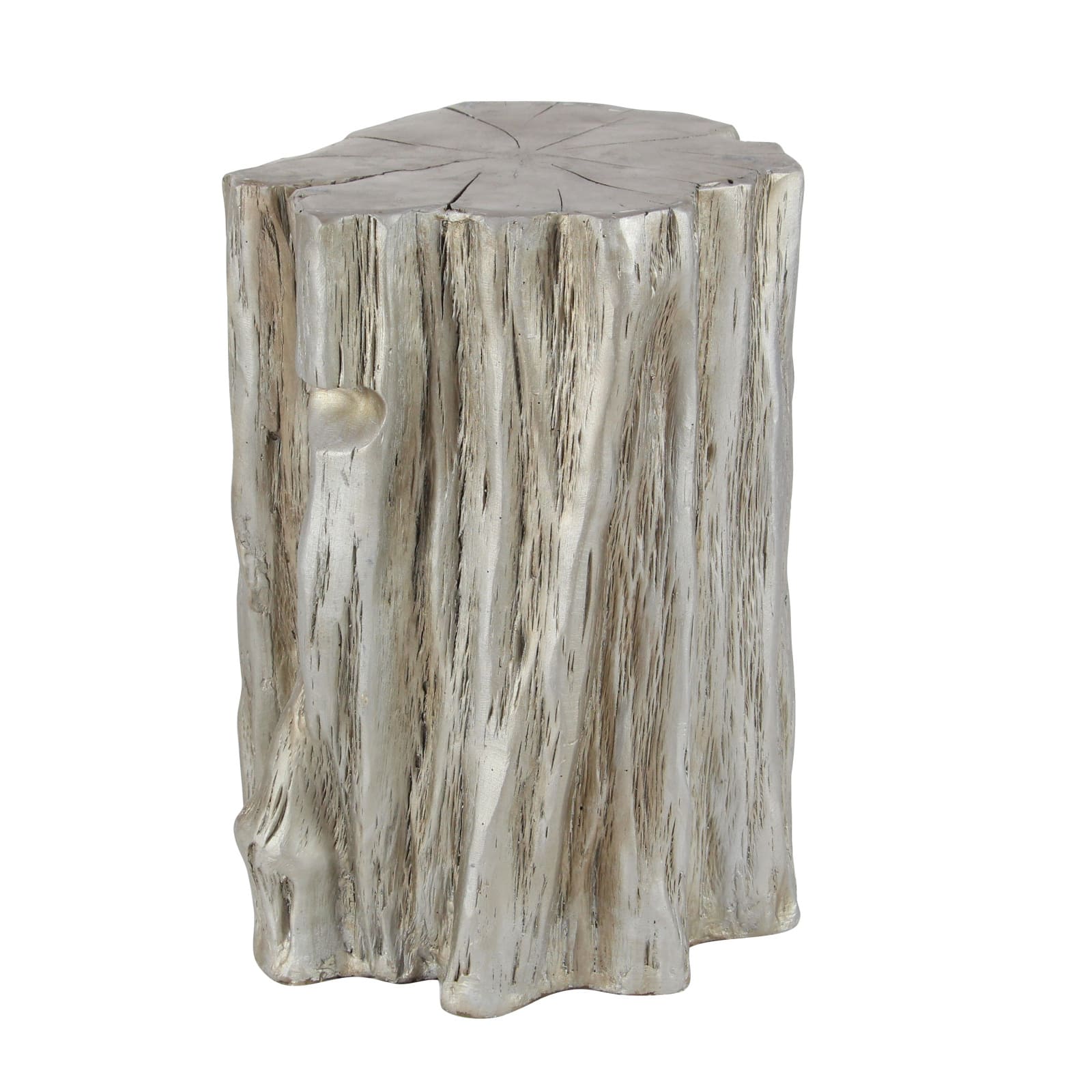 19" Gold Fiberglass Eclectic Footstool