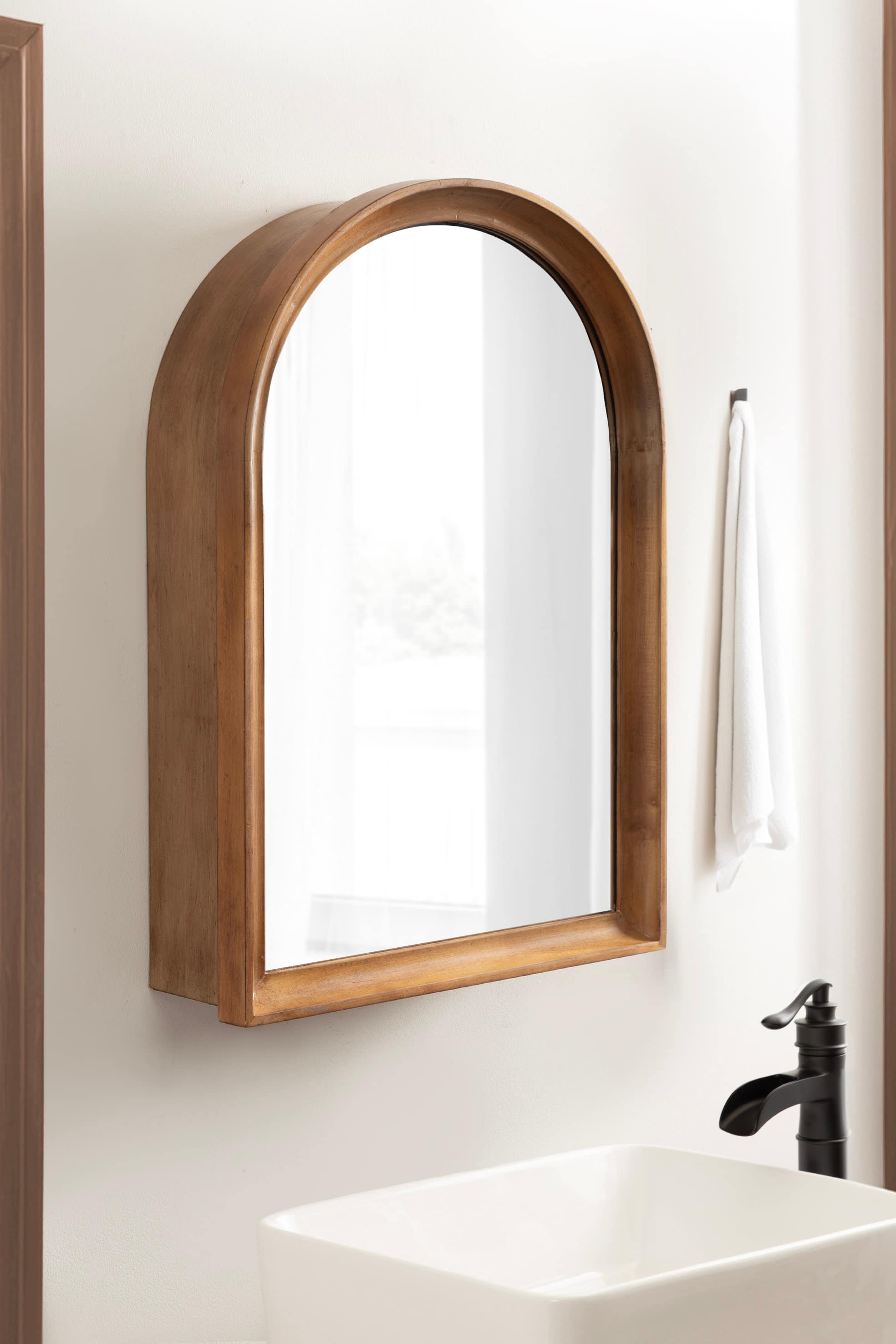 Kate and Laurel Hatherleigh Arch Mirror Vanity Cabinet