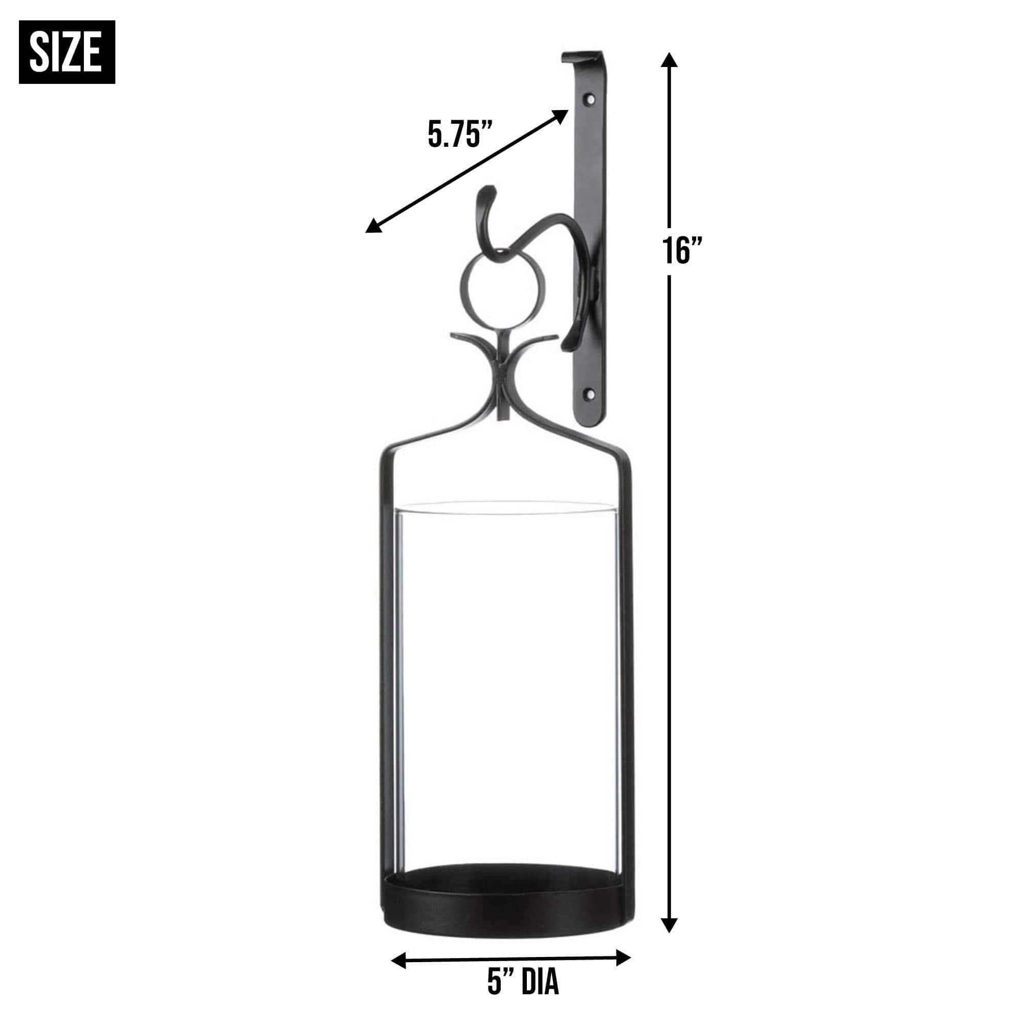 16'' Hanging Hurricane Glass Candle Wall Sconce