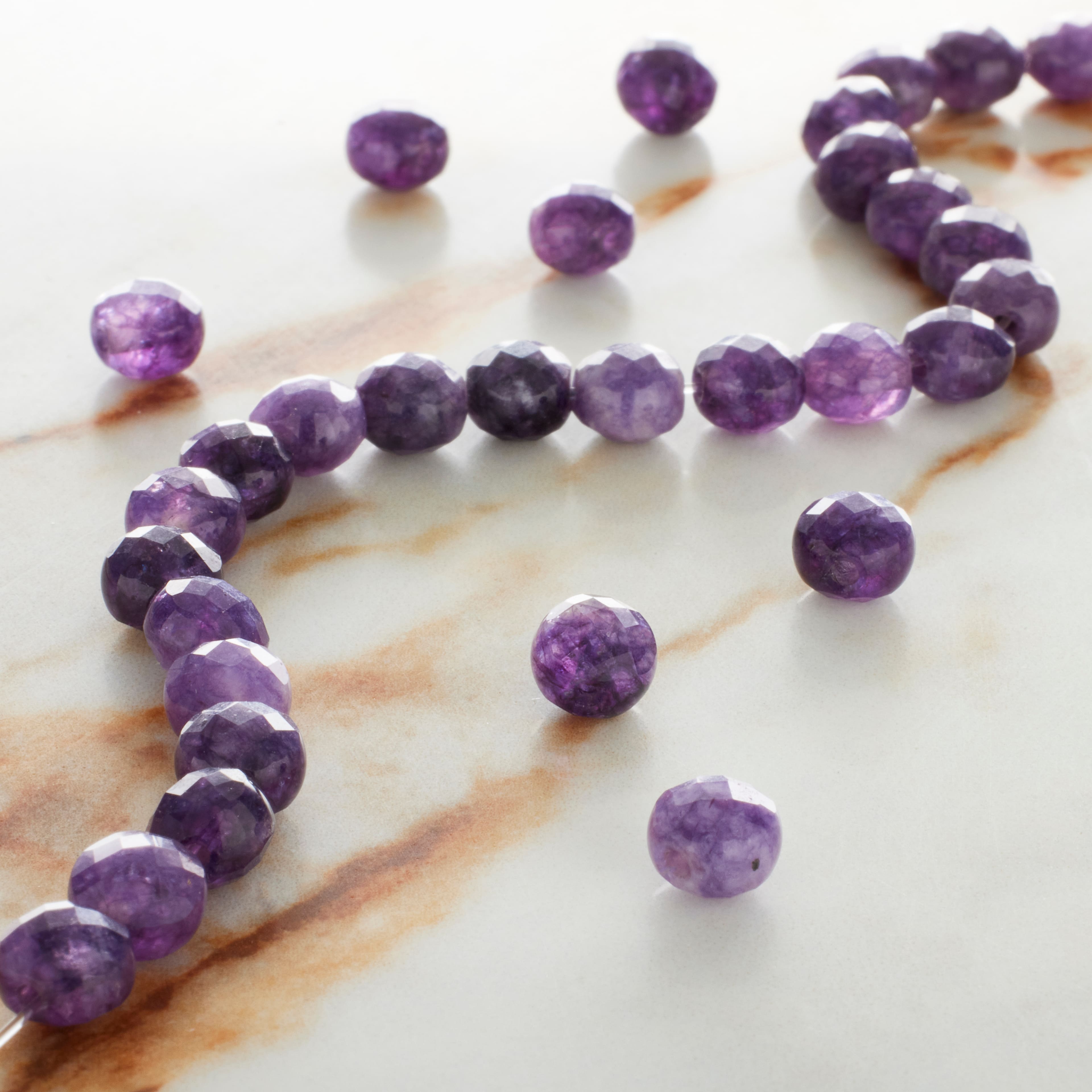 Pink Faceted Amethyst Round Coin Beads, 6mm by Bead Landing™