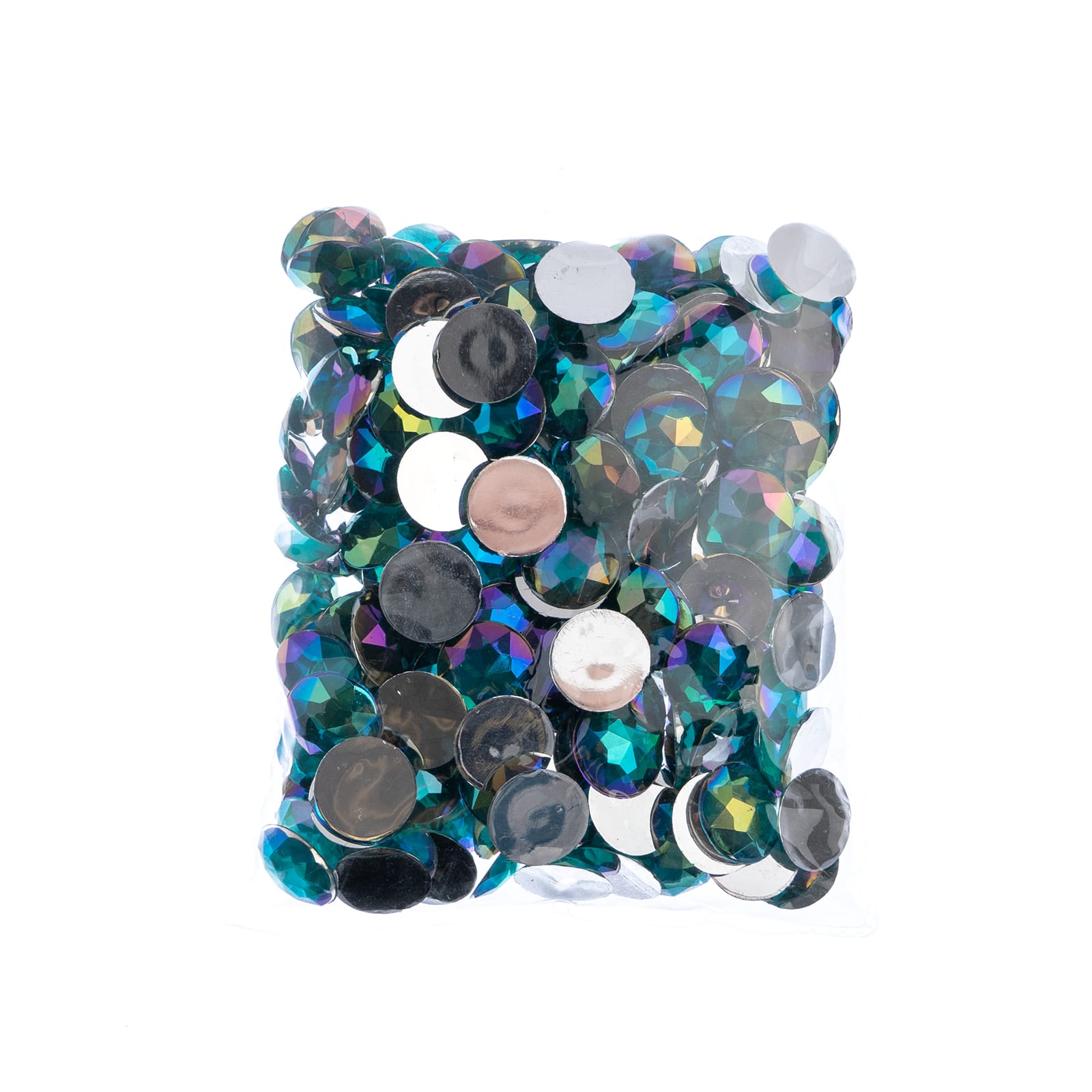 John Bead 16mm AB Acrylic Round Flat Back Rhinestones, 200ct.