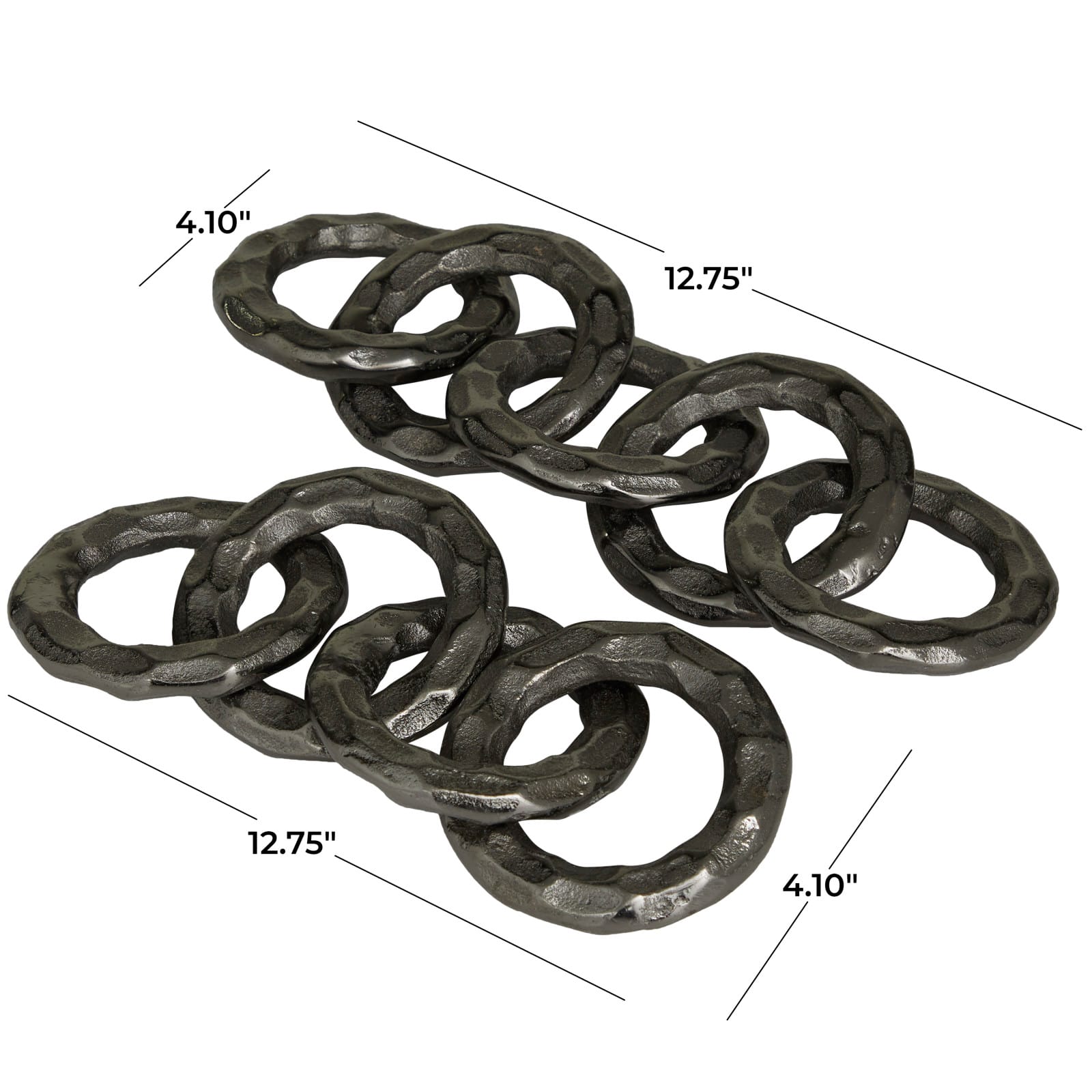 CosmoLiving by Cosmopolitan 12.8" Black Aluminum Chain Sculpture Set