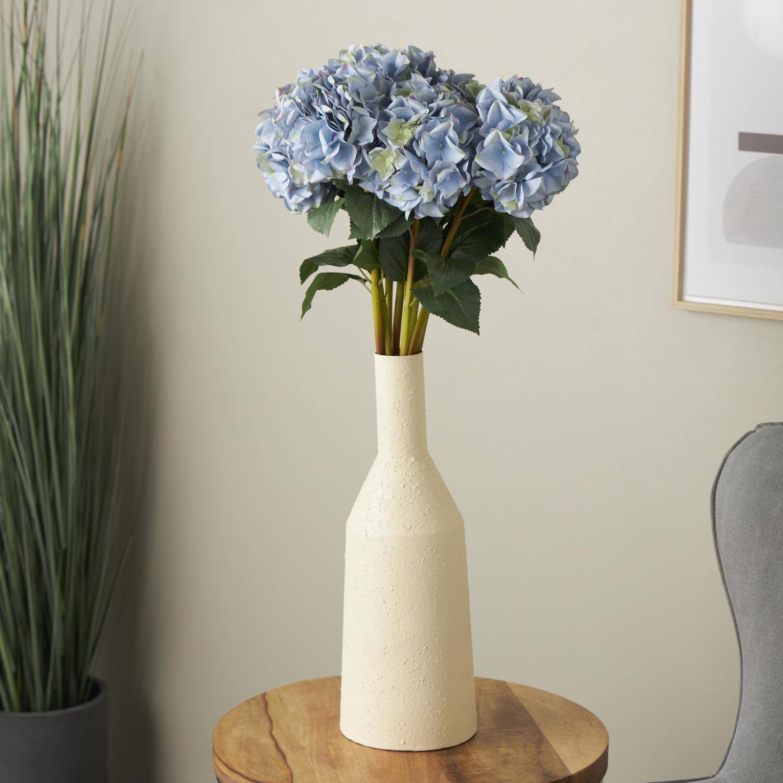 33" Blue Hydrangea Artificial Flower Stem