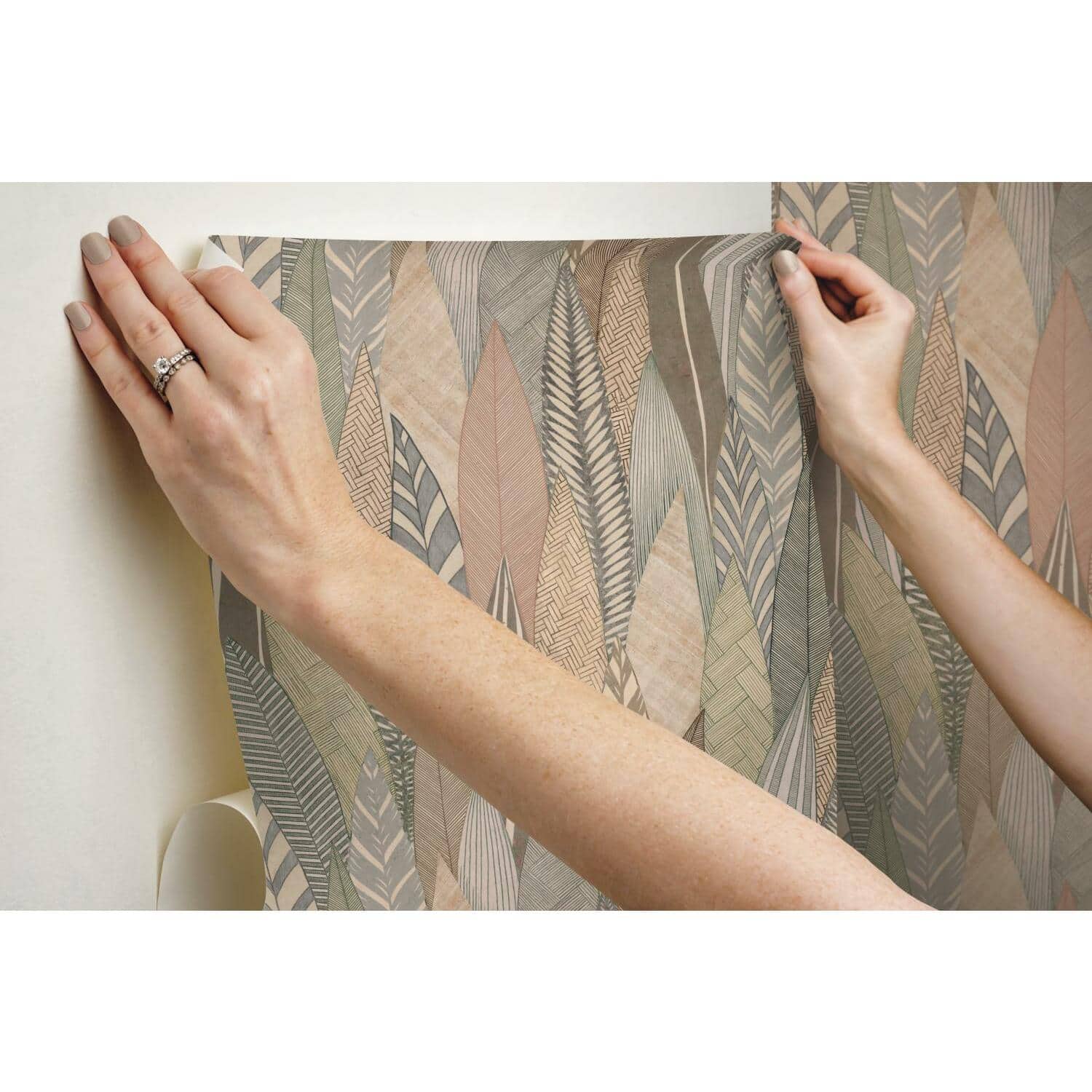 Roommates Fern & Feathers Peel & Stick Wallpaper