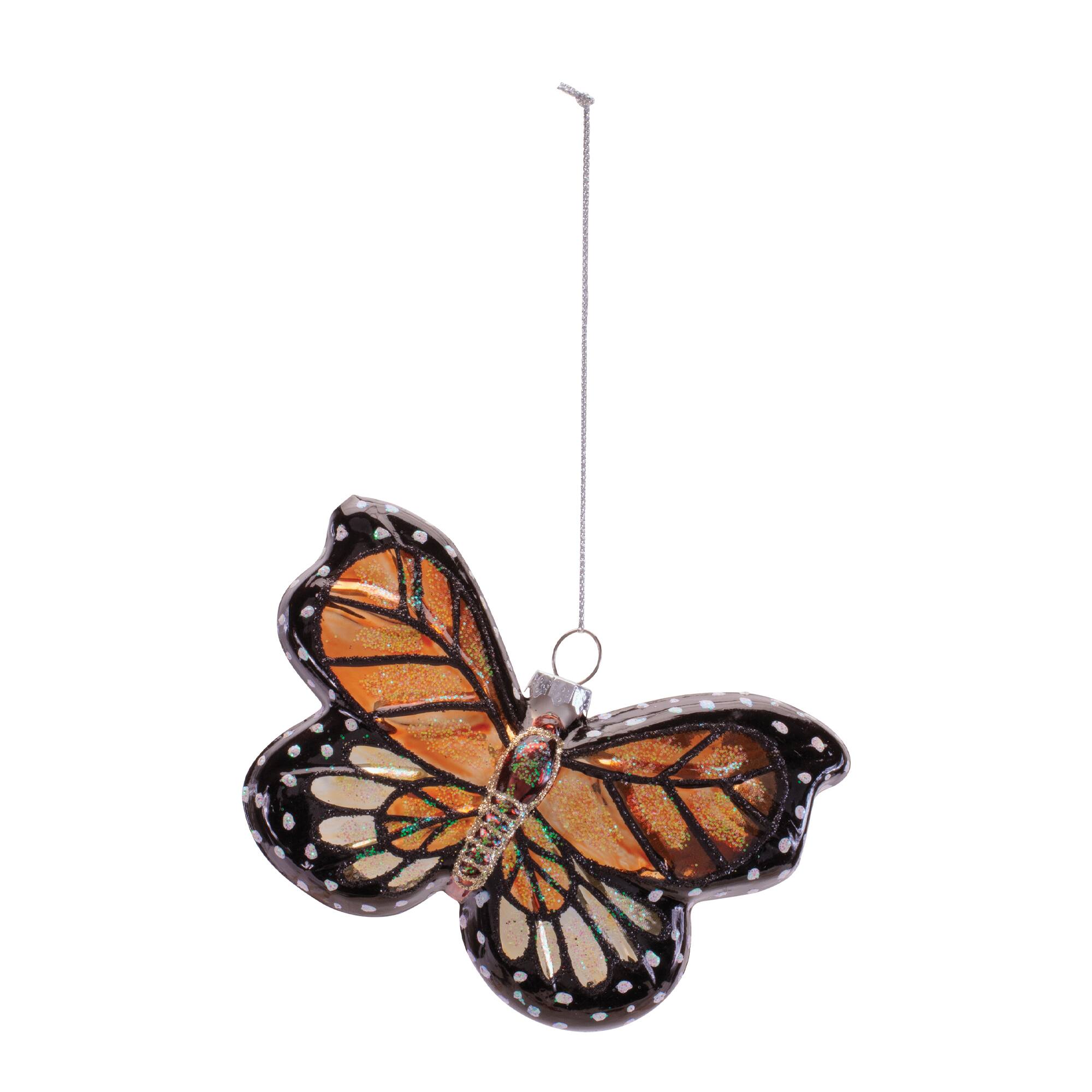 Melrose 3.25" Glass Butterfly Ornaments, 6ct.