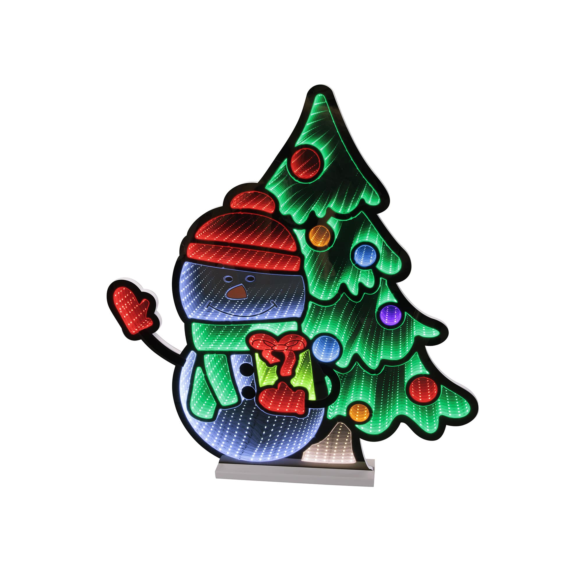Melrose 27.5" Snowman with Christmas Tree EkkoLight