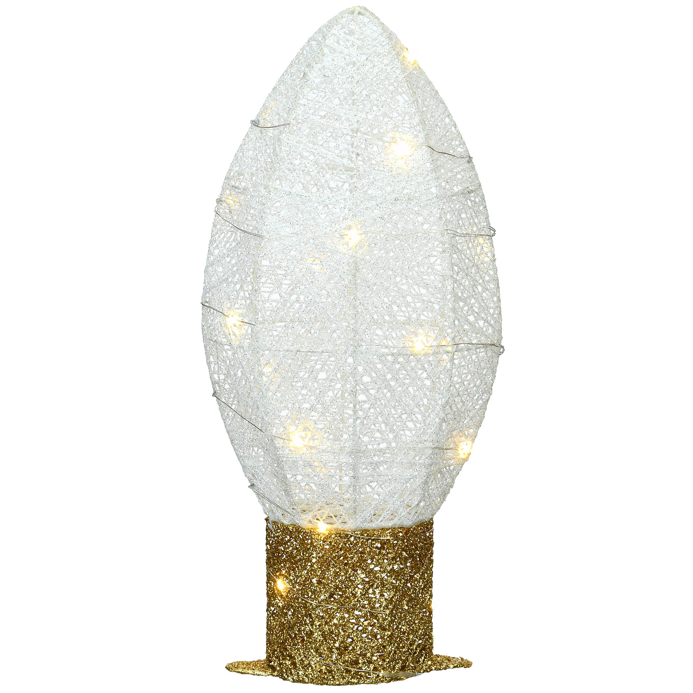 20" Pre-Lit LED White Christmas Light Bulb Decoration