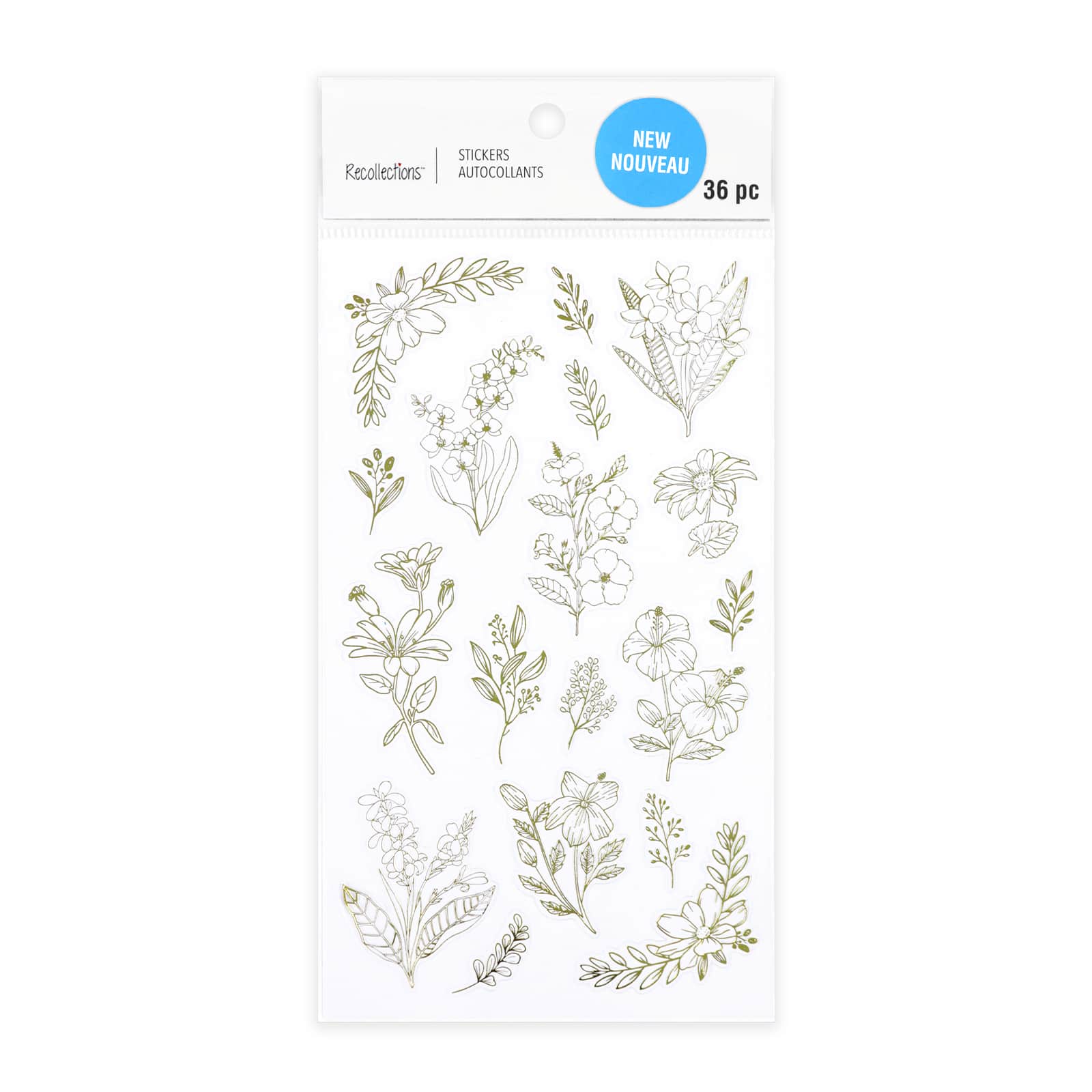 12 Pack: Gold Flower Stickers by Recollections™