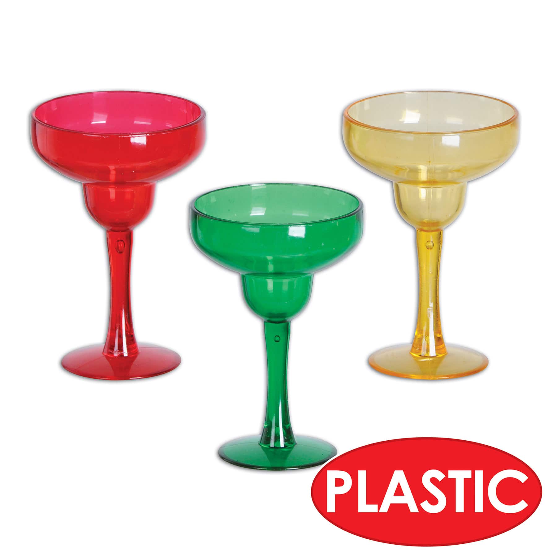 Beistle 1oz. Red, Yellow & Green Margarita Shot Glasses Set