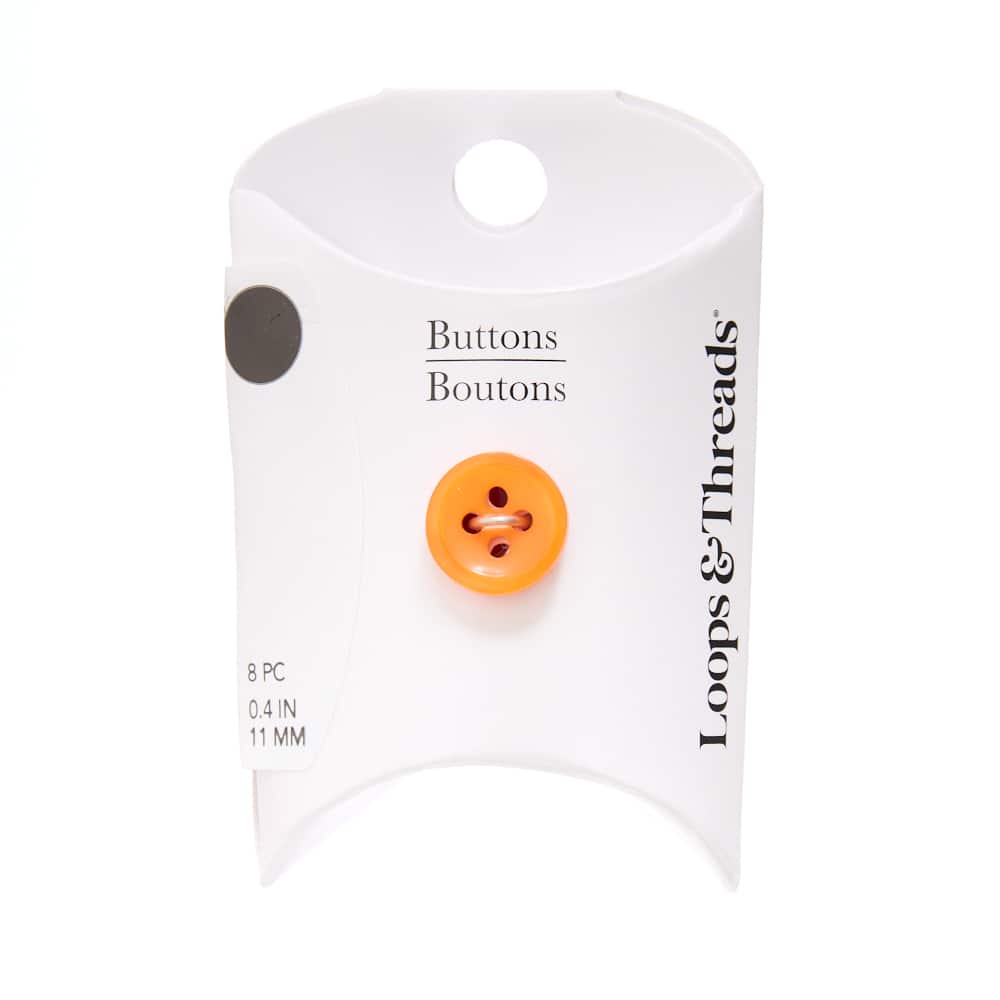 11mm Round Orange Shirt Buttons, 8ct. by Loops & Threads®