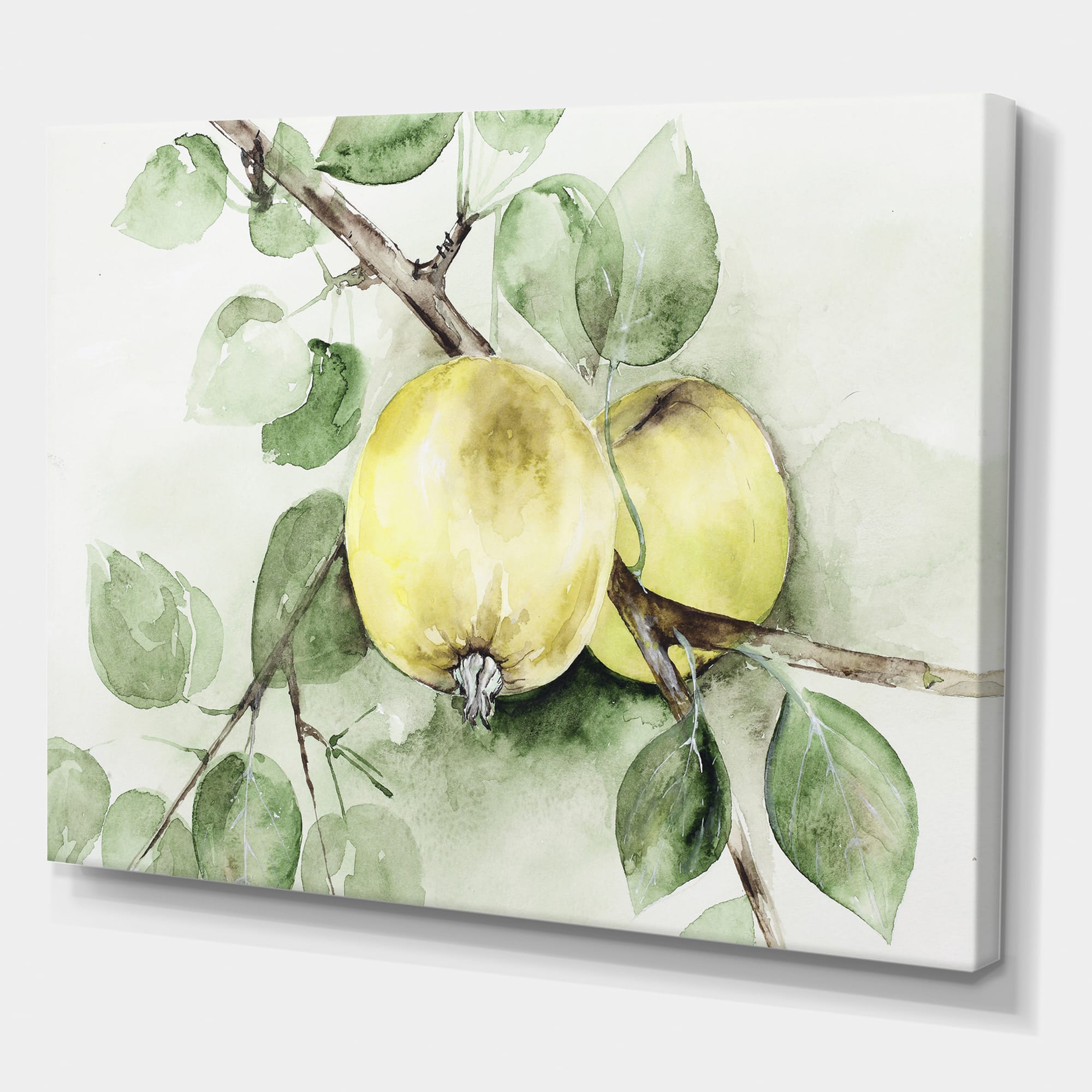 Designart - Vintage Green Appels - Farmhouse Canvas Wall Art Print