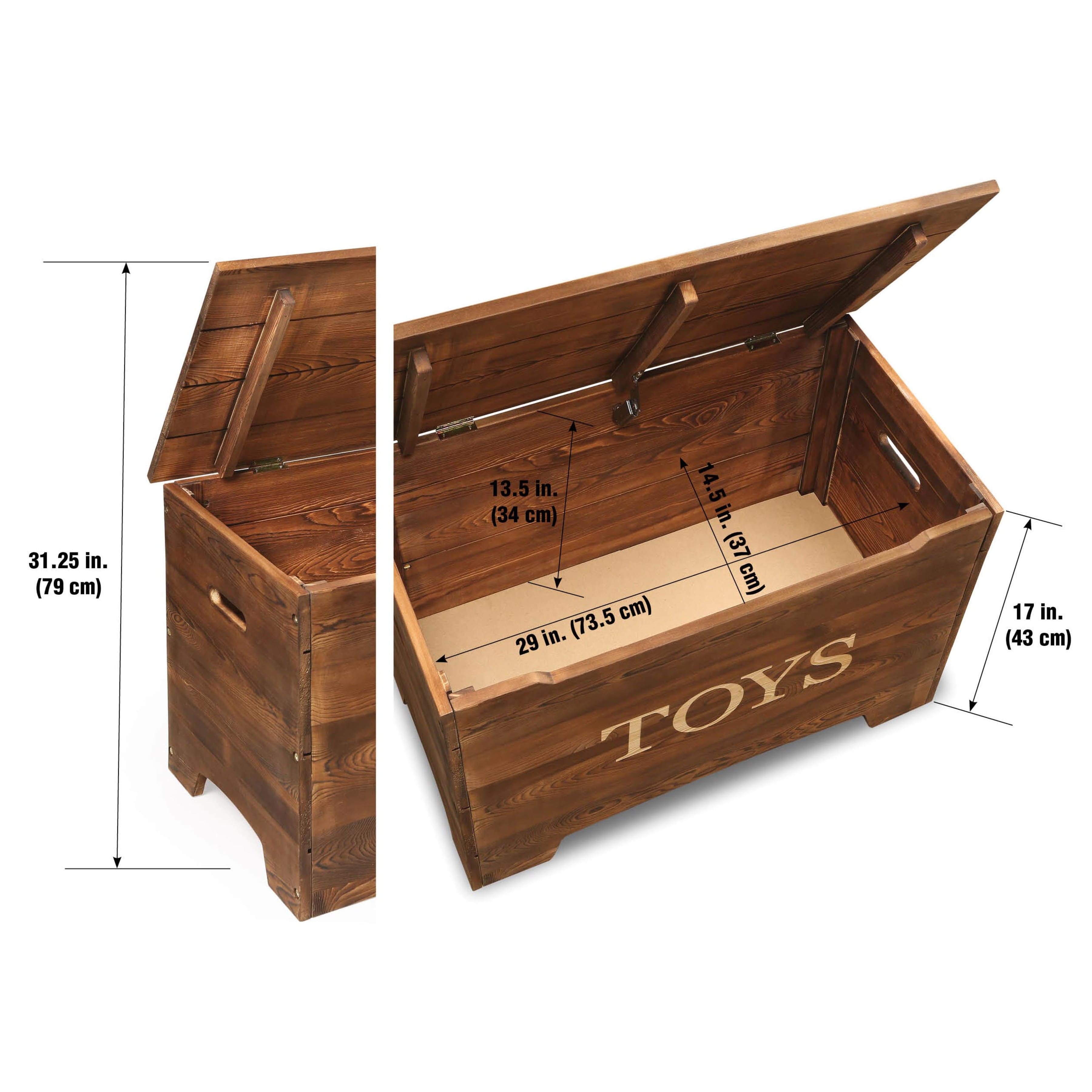 Badger Basket Caramel Brown Solid Wood Rustic Toy Box