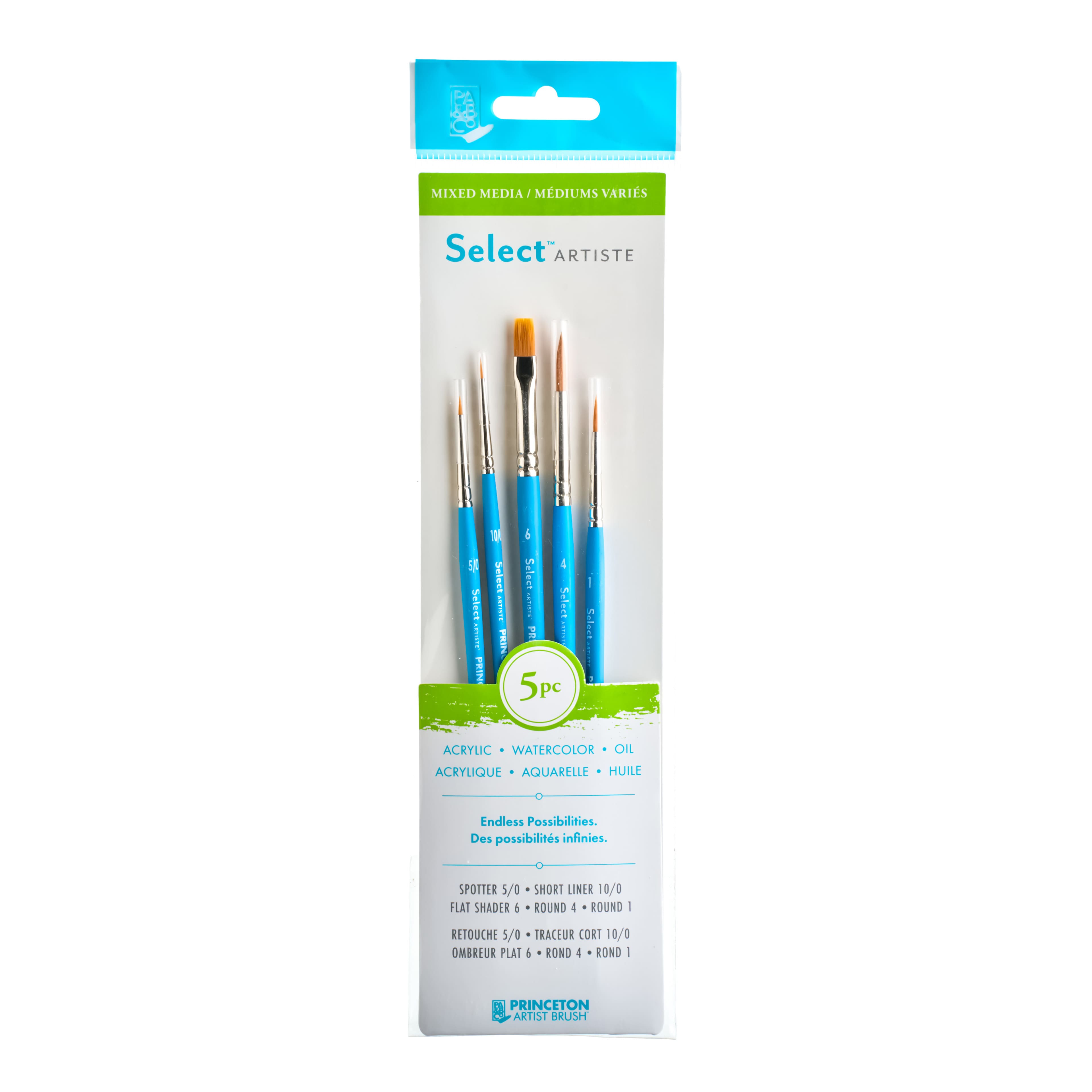 Princeton™ Select Artiste™ #15 5-Piece Synthetic Short Handle Brush Set