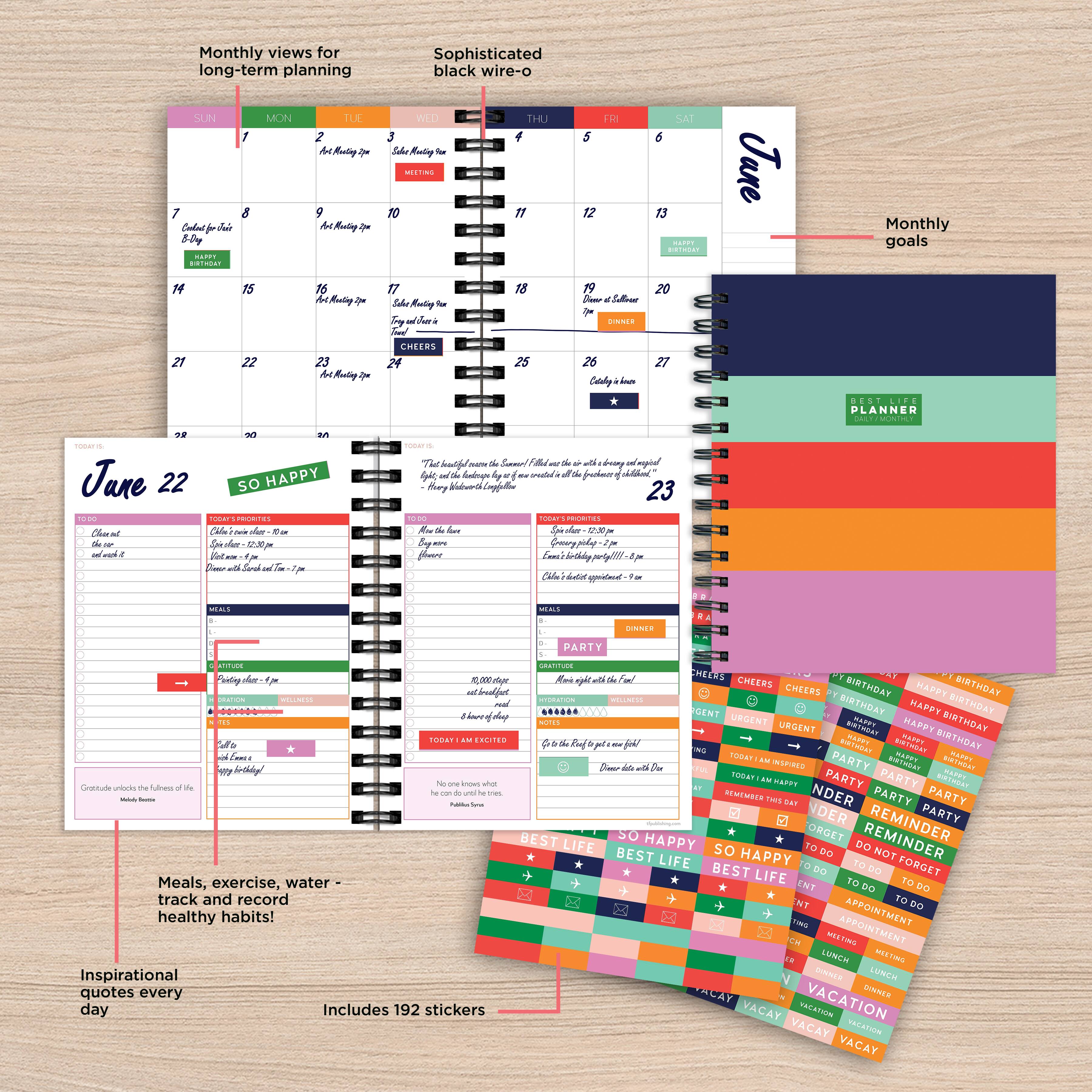 Striped Daily Monthly Luxe Planner
