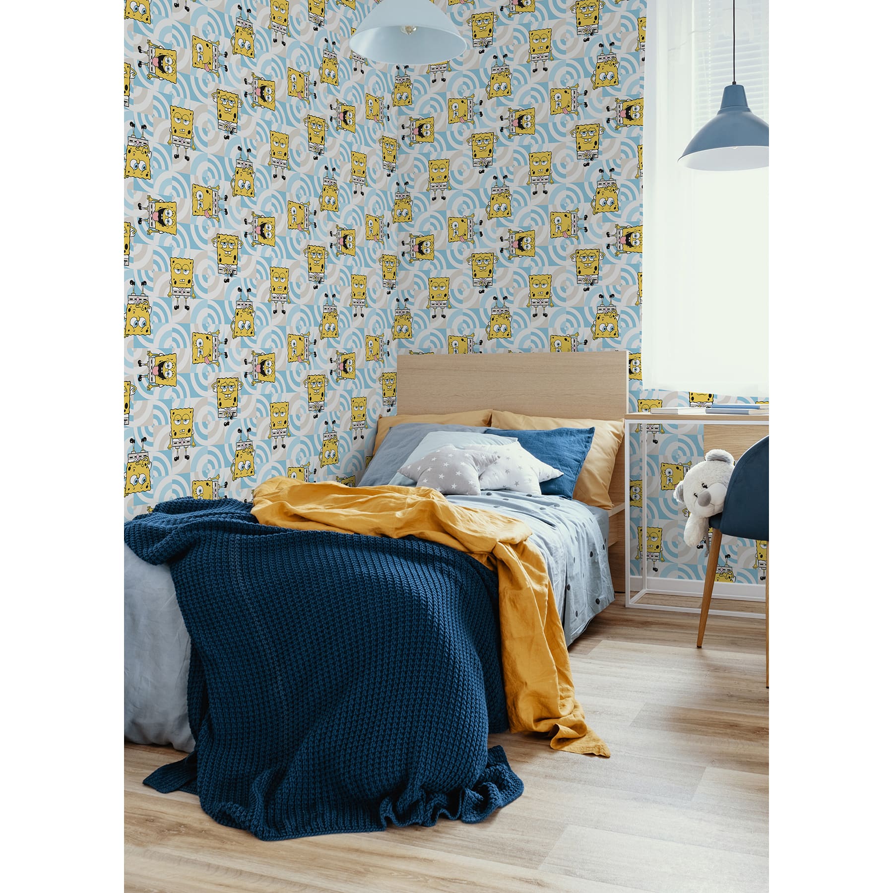 RoomMates SpongeBob SquarePants Funny Faces Peel & Stick Wallpaper