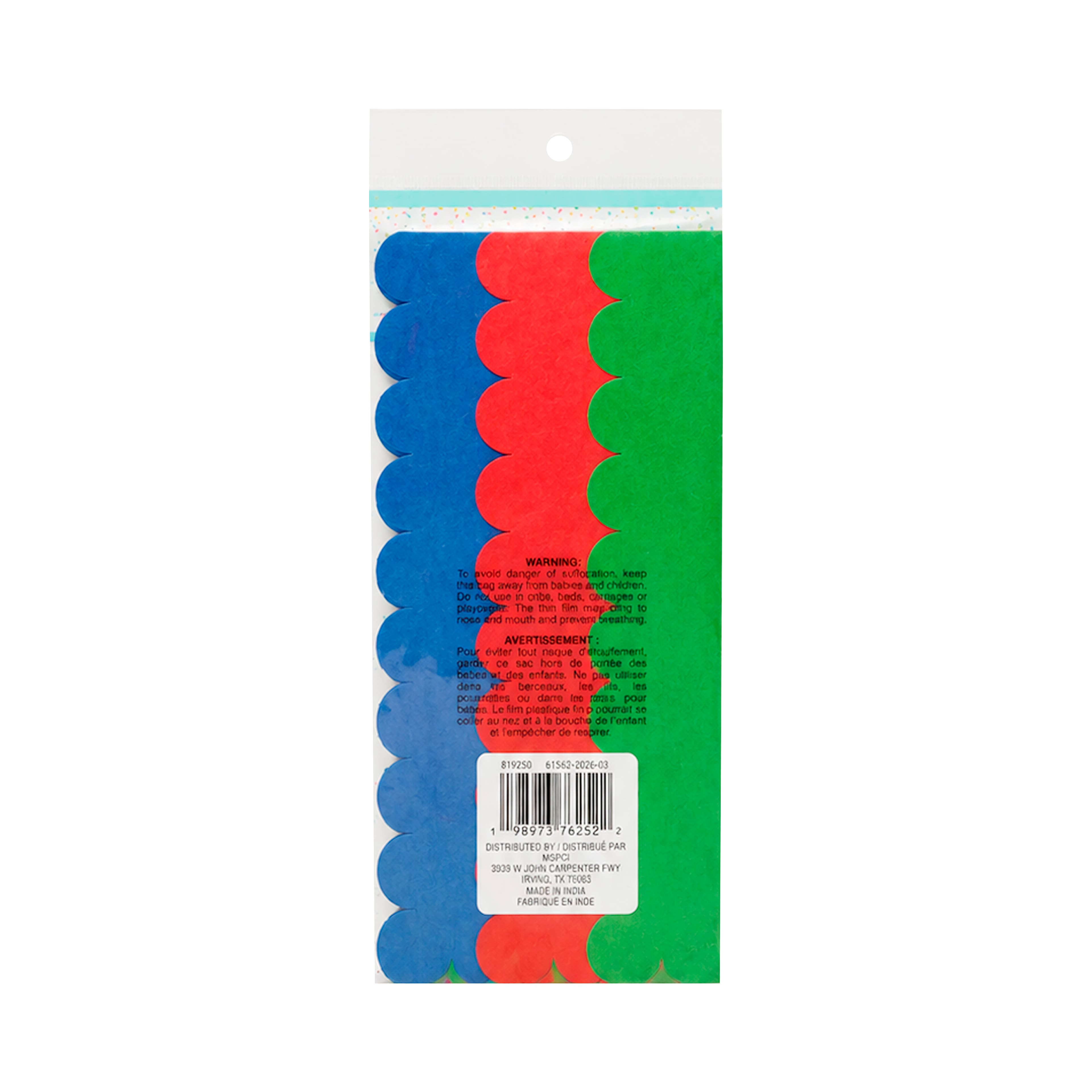 Primary Mix Scalloped Tissue Paper Sheets, 12ct. by Celebrate It™