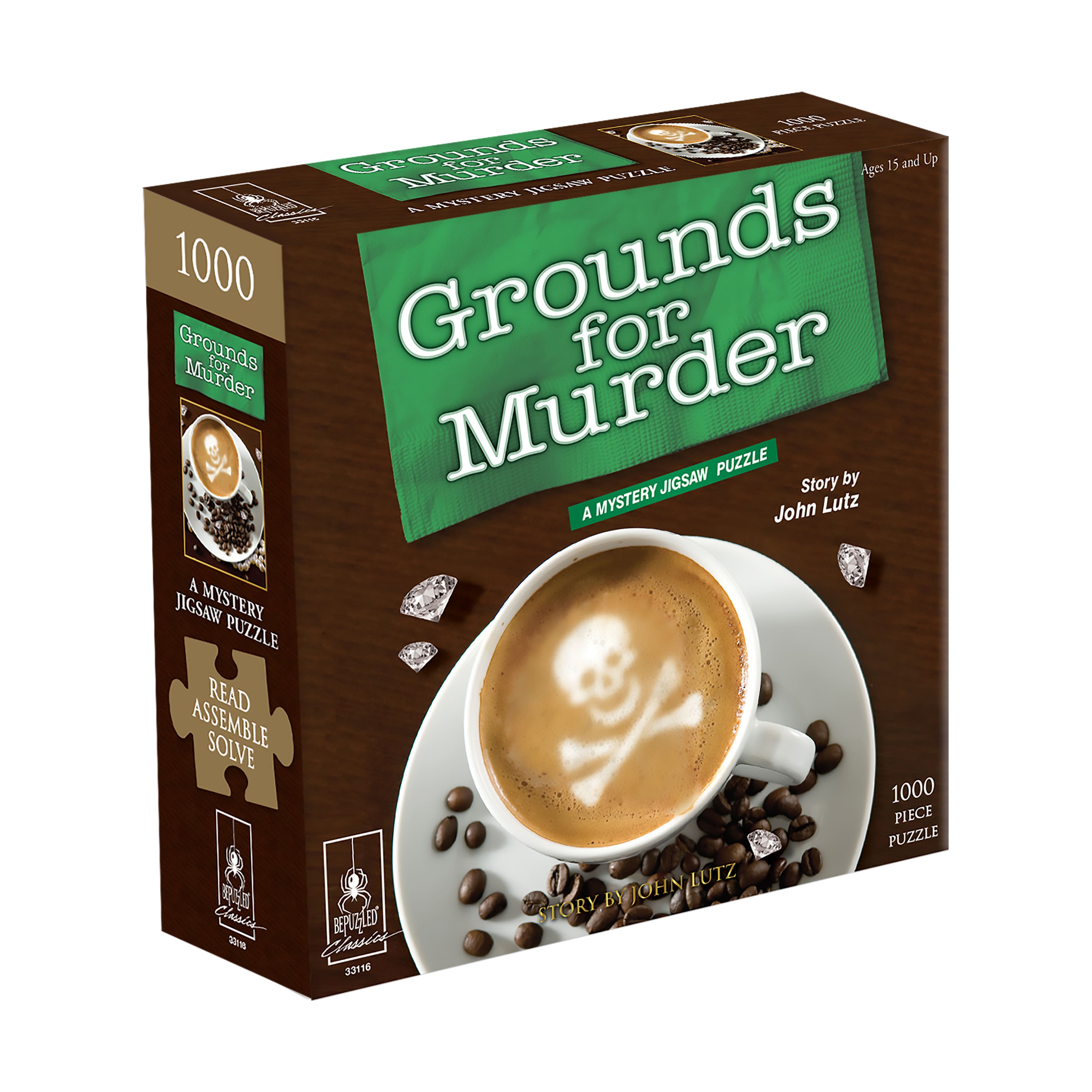 BePuzzled® Grounds for Murder Classic Mystery 1000 Piece Jigsaw Puzzle