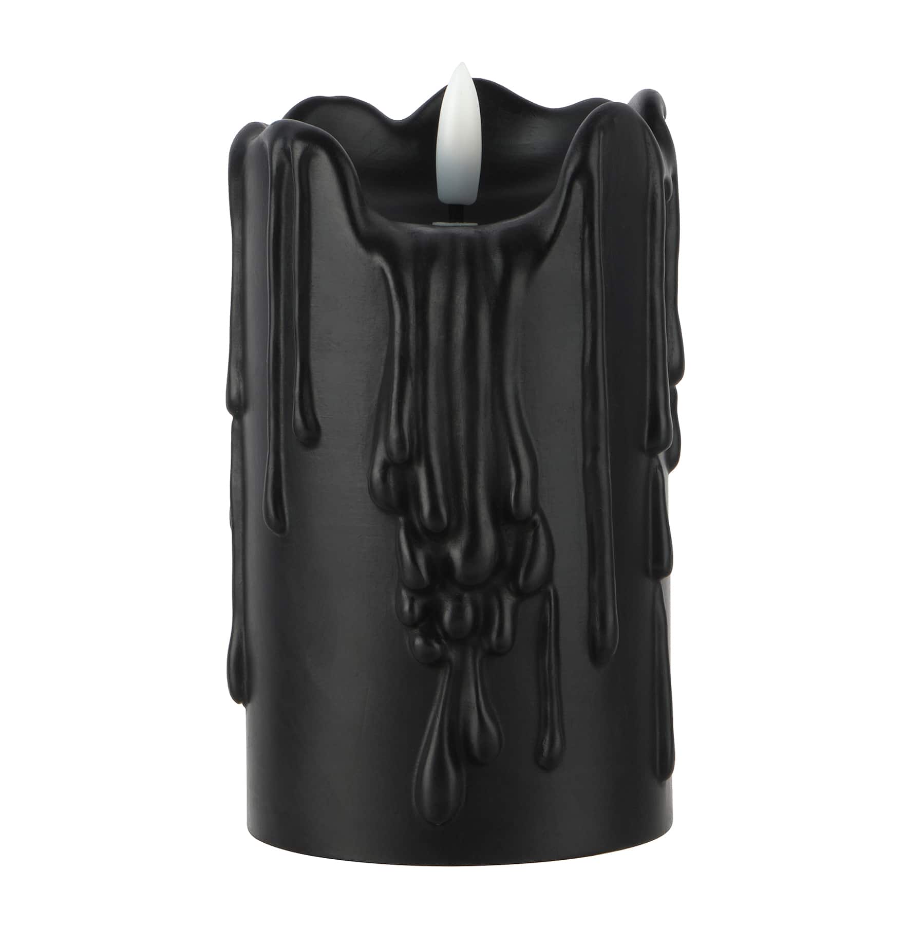 Black Dripping LED Pillar Candle by Ashland