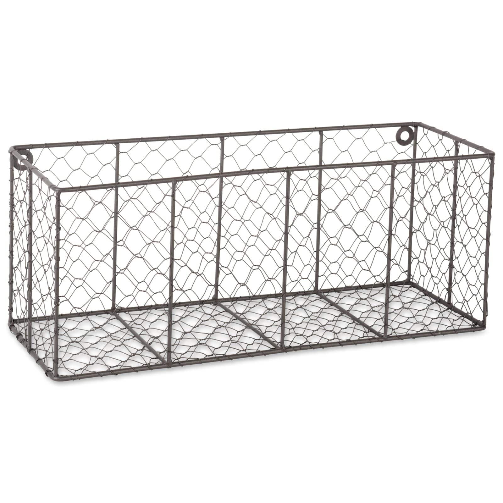 DII® Medium Gray Wall Mount Chicken Wire Baskets, 2ct.