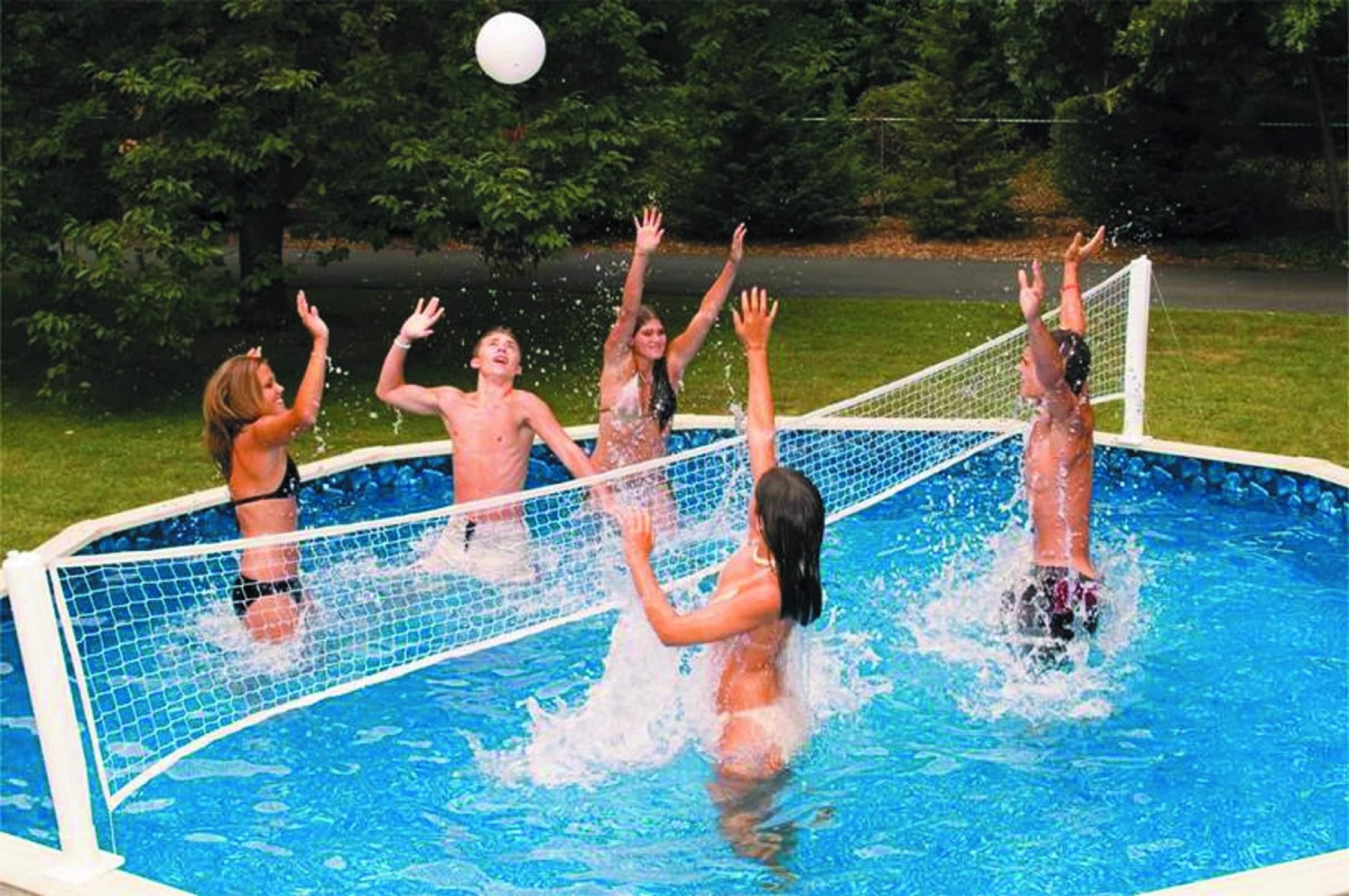 Swim Central 30ft. Pool Jam Combo Basketball & Volleyball Swimming Pool Game