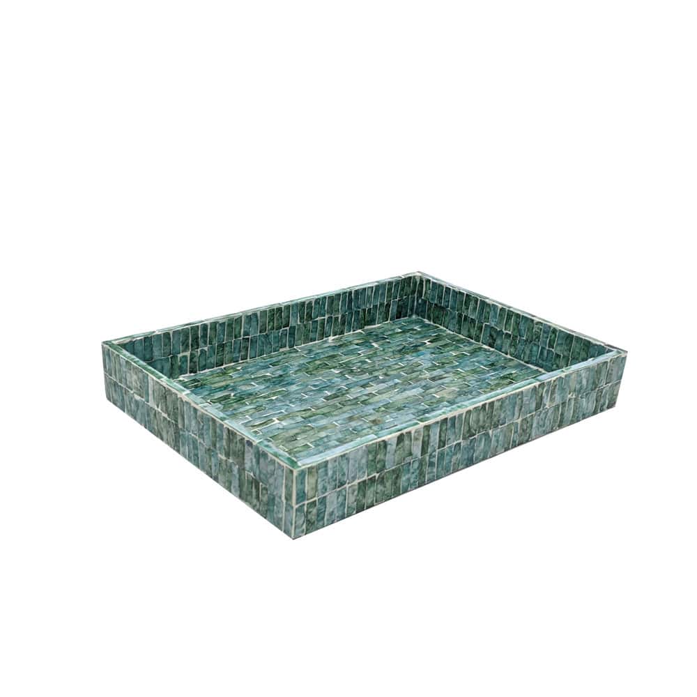 Turquoise Capiz Decorative Tray by Ashland®