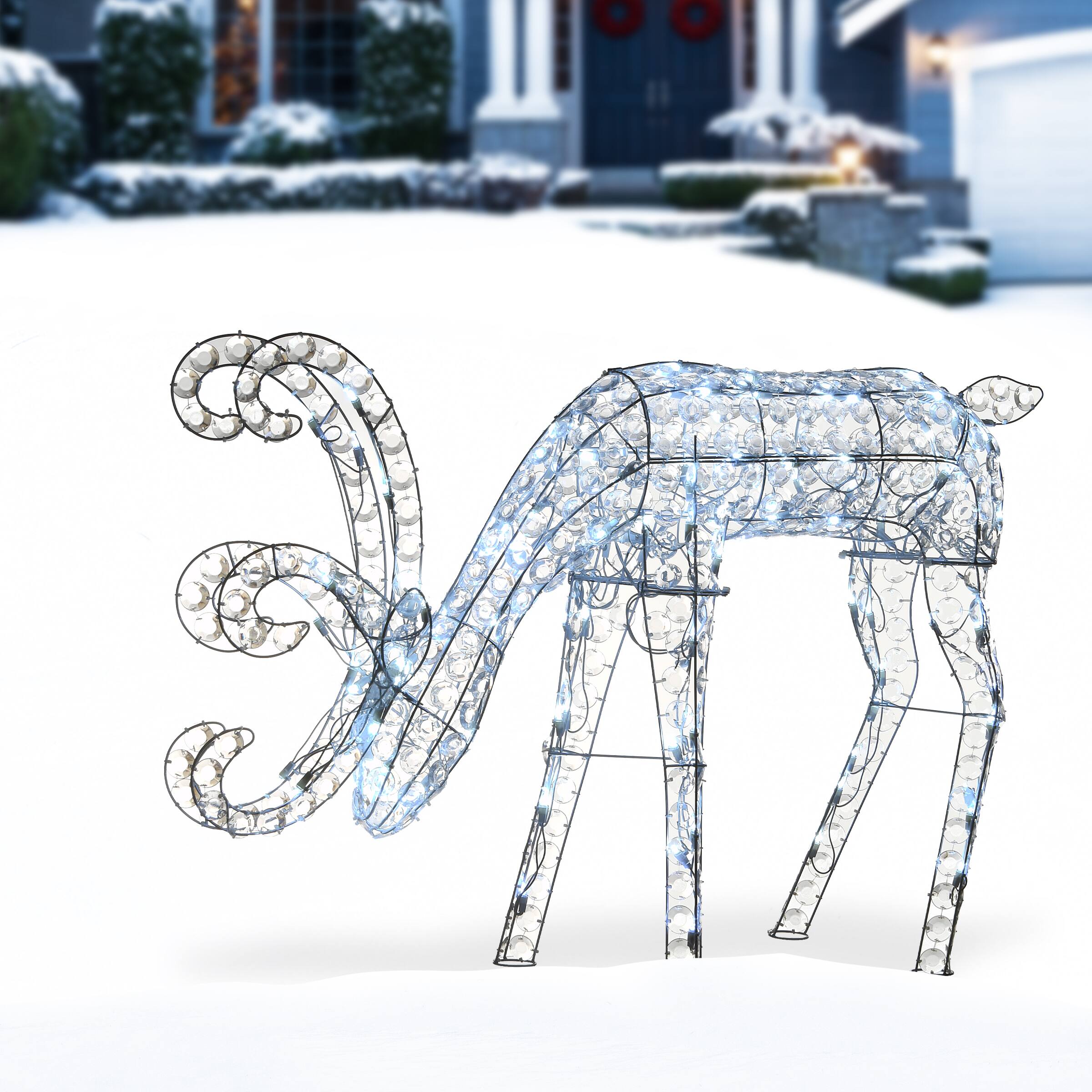 3.5ft. Crystal Bead Deer with LED Lights