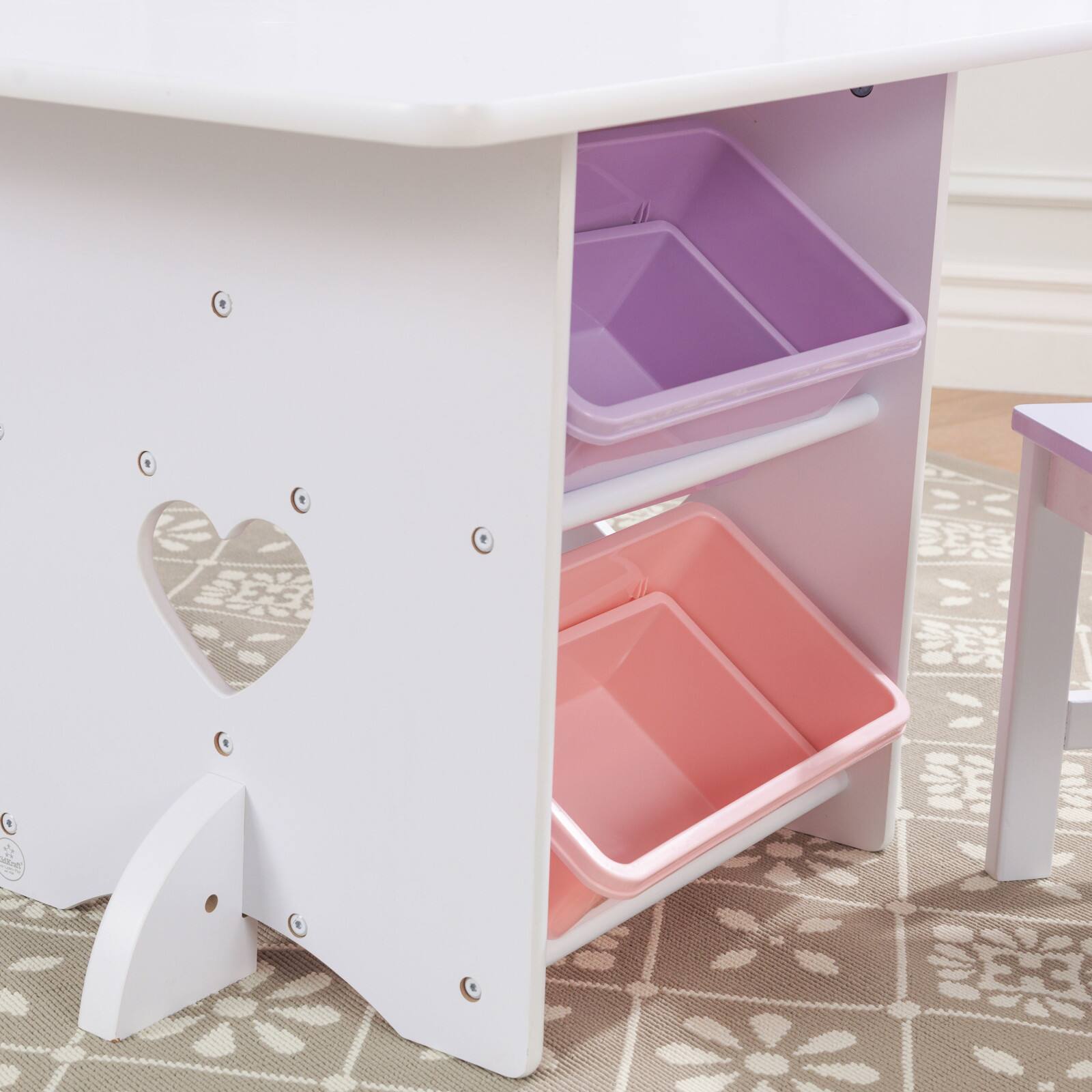 KidKraft White Heart Table & Chair Set