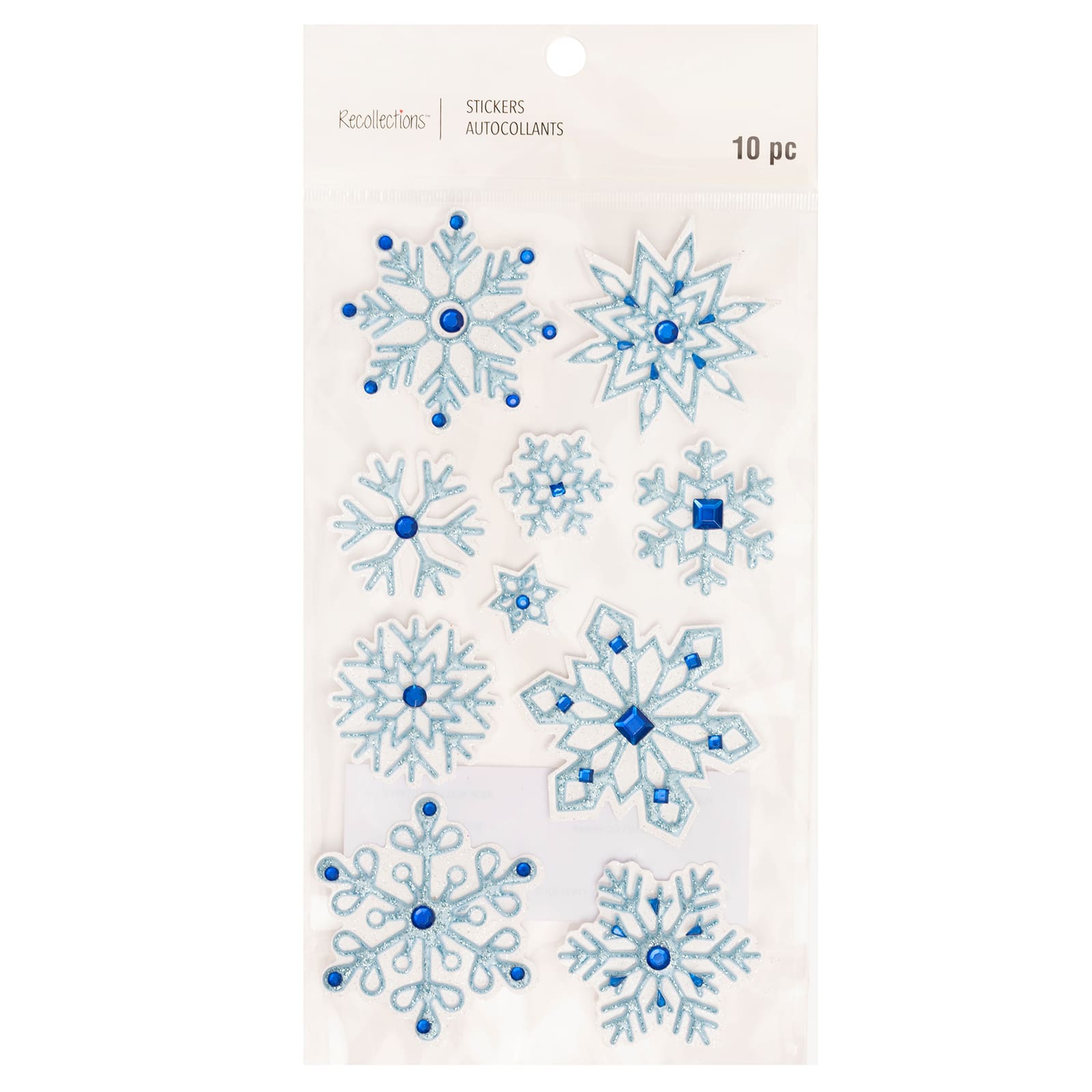 12 Packs: 10 ct. (120 total) Snowflake Dimensional Stickers by Recollections™