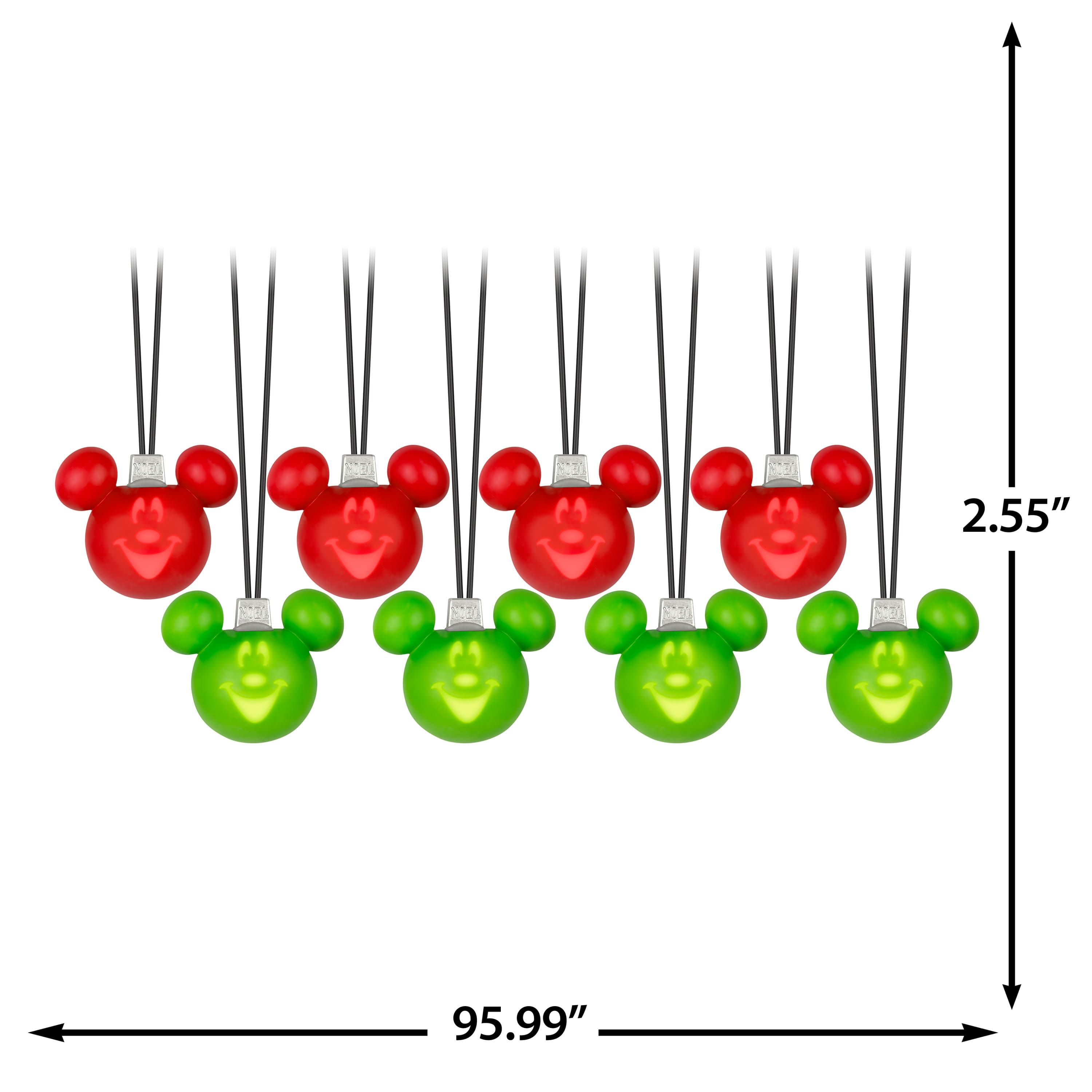 8ct. Disney® EmoteGlow™ Red & Green Mickey Mouse Musical LED String Lights