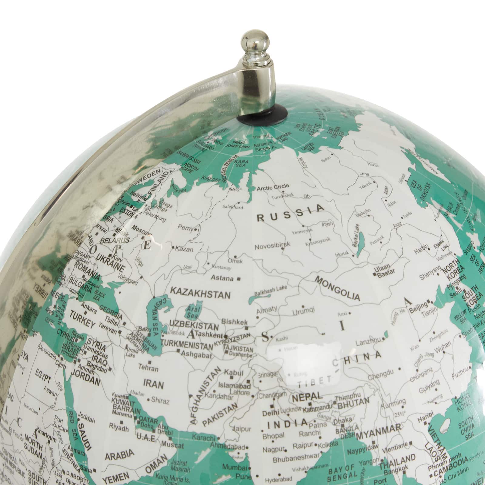 12" Teal Aluminum Modern Globe