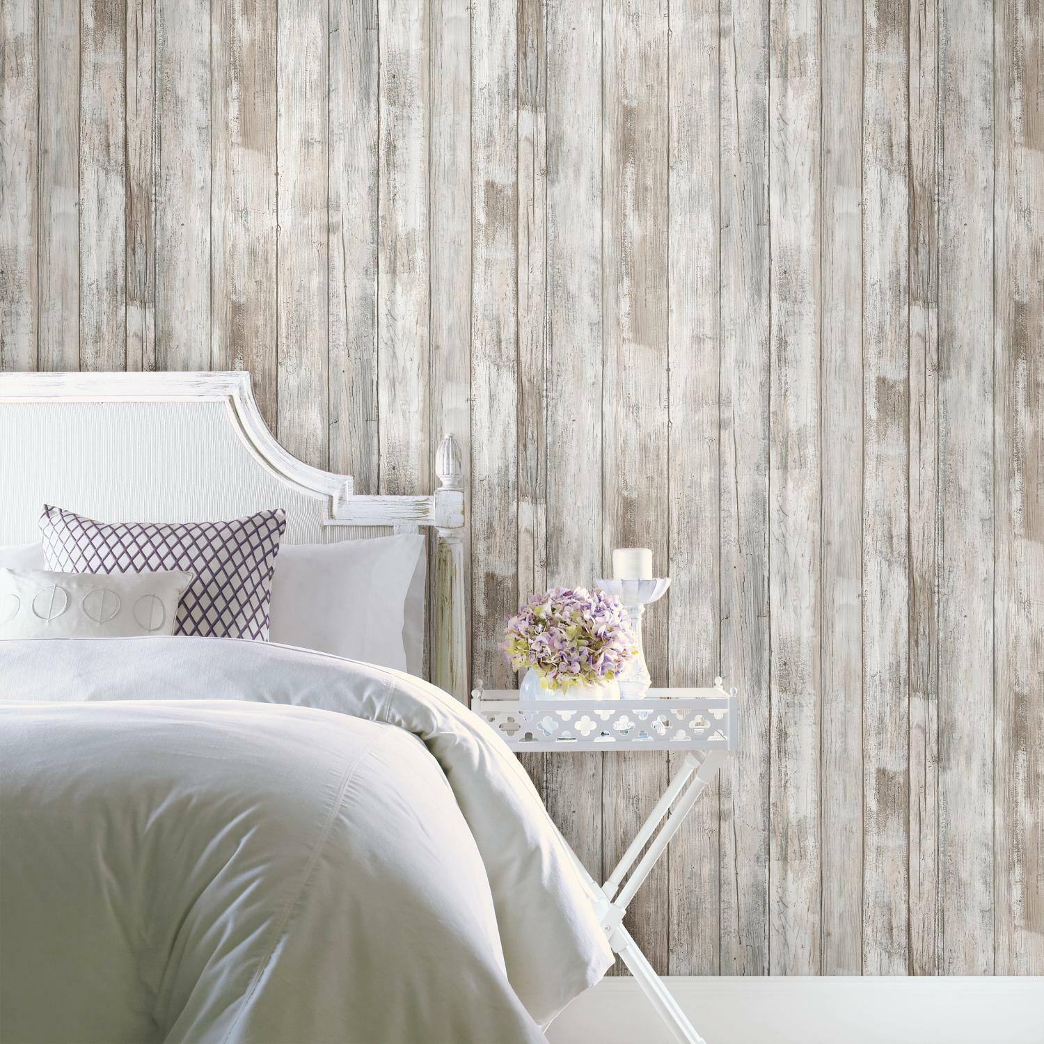 RoomMates Weathered Planks Peel & Stick Wallpaper