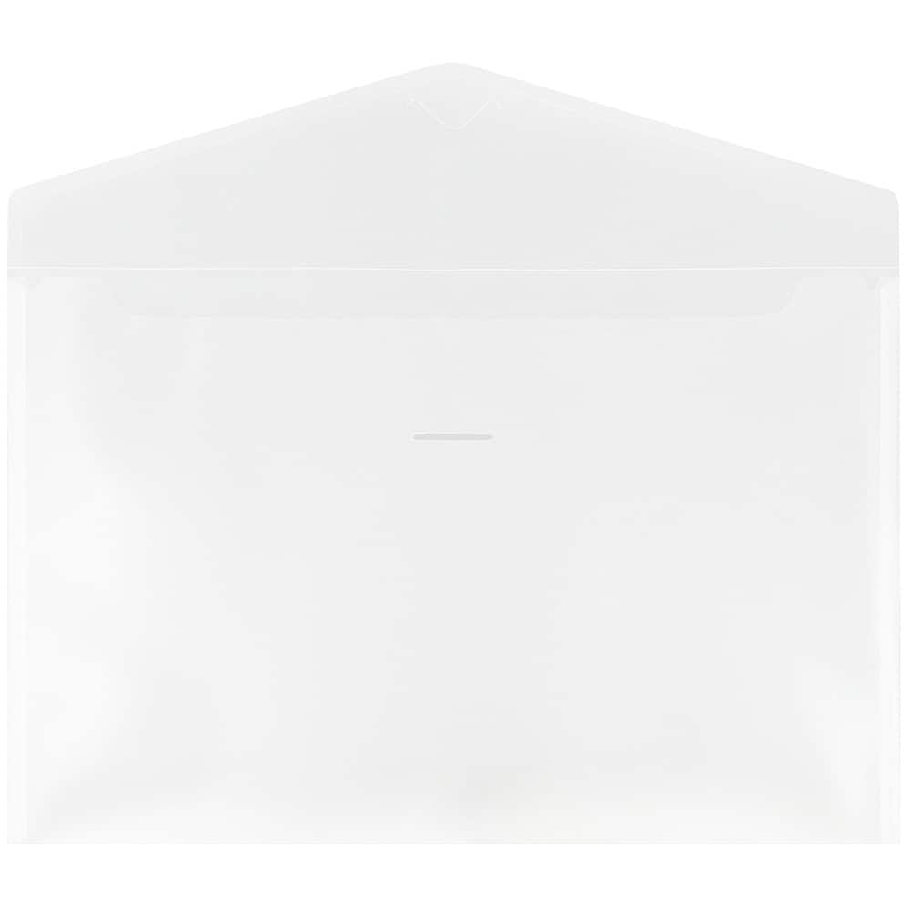 JAM Paper 12" x 18" Clear Plastic Tuck Flap Closure Envelopes, 12ct.