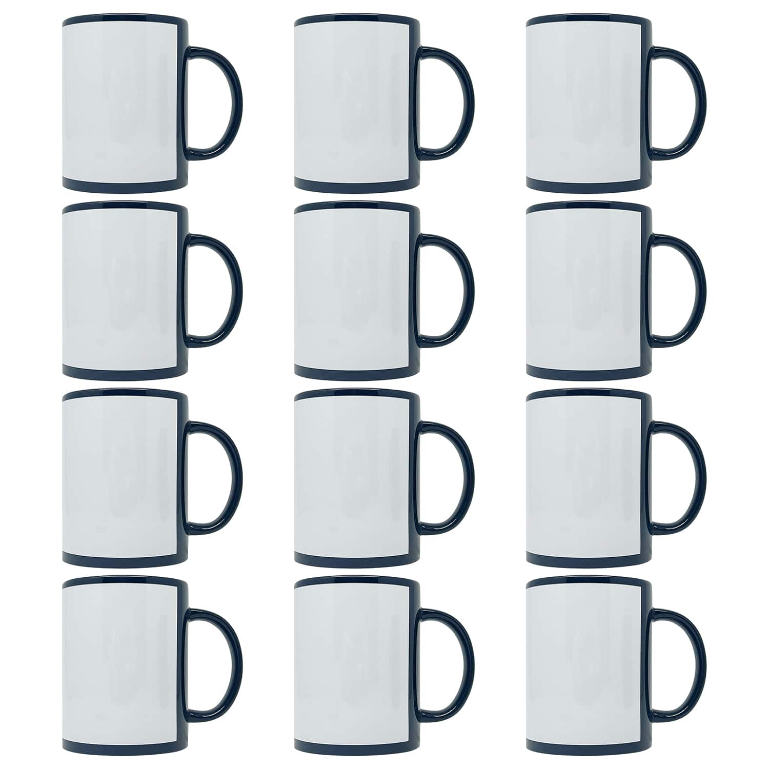 12 Pack: 15oz. Black with White Patch Sublimation Mug by Make Market®