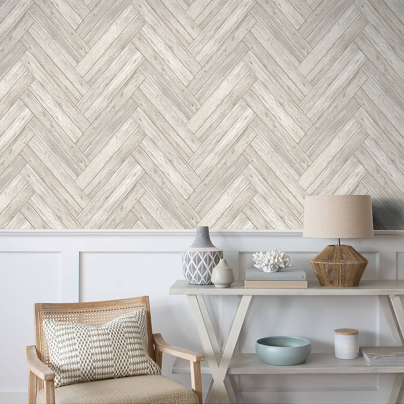 Surface Style Herringbone Wood Peel & Stick Wallpaper