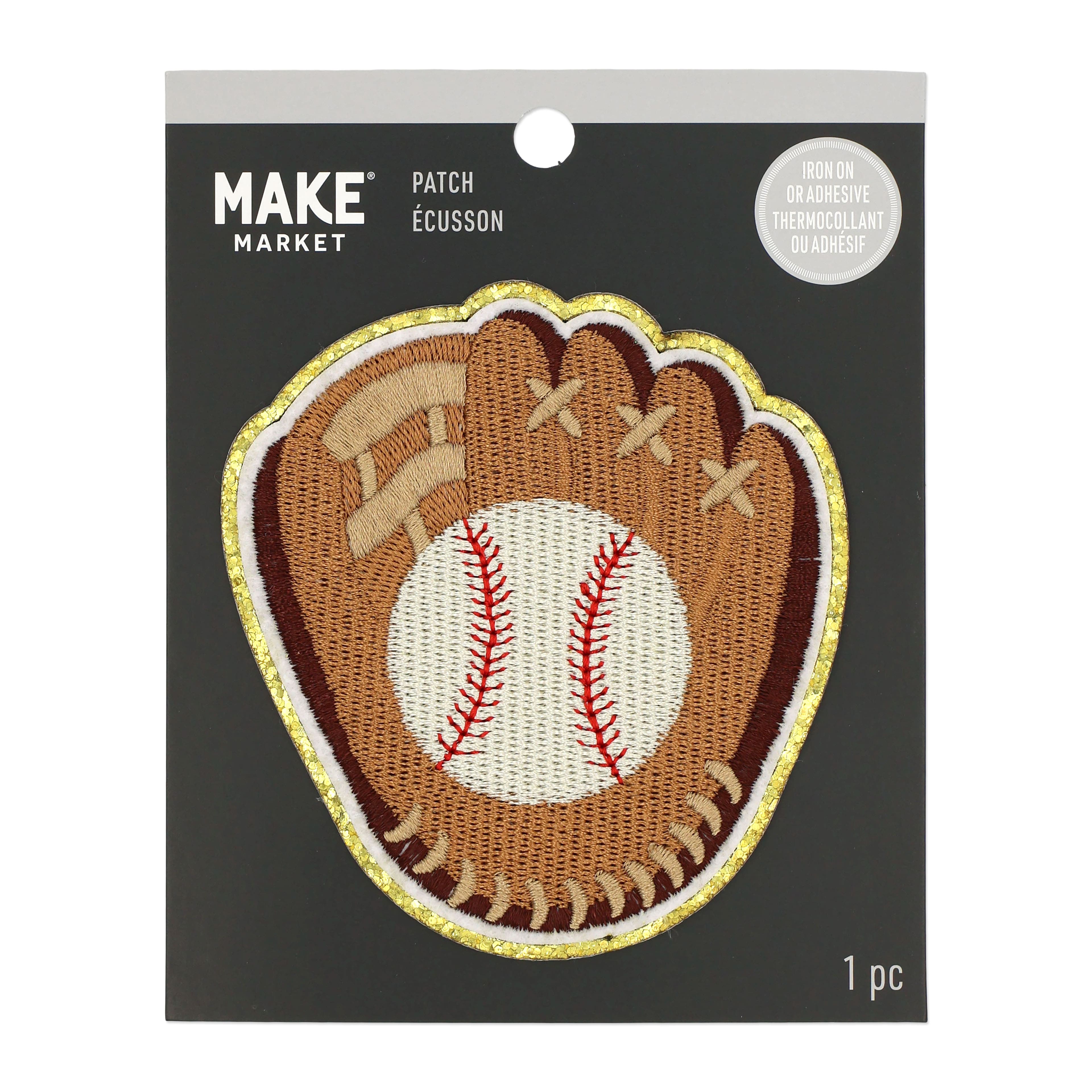 3" Baseball Mitt Embroidered Iron-On & Adhesive Patch by Make Market®