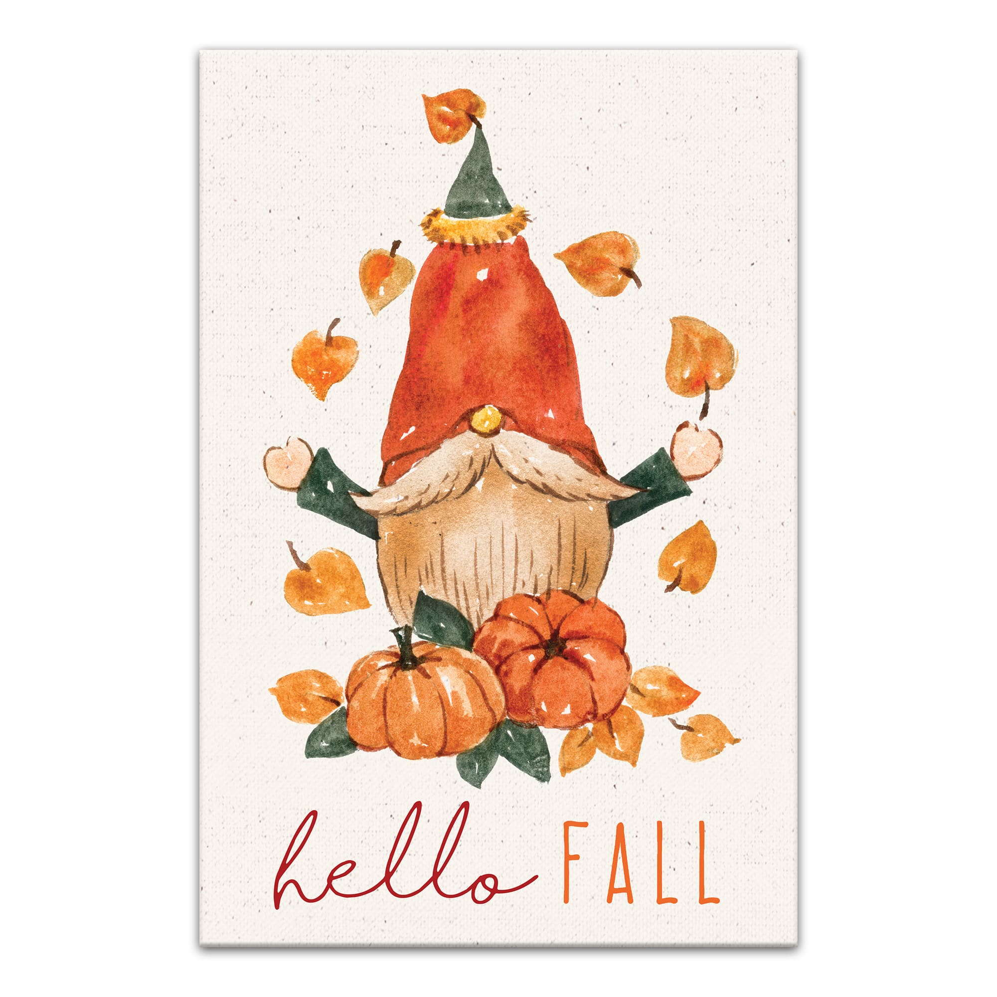 Hello Fall Gnome Canvas Wall Art