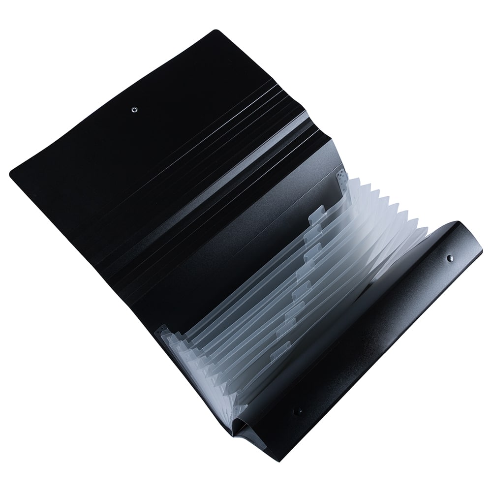 JAM Paper Black Portfolio with Elastic Closure