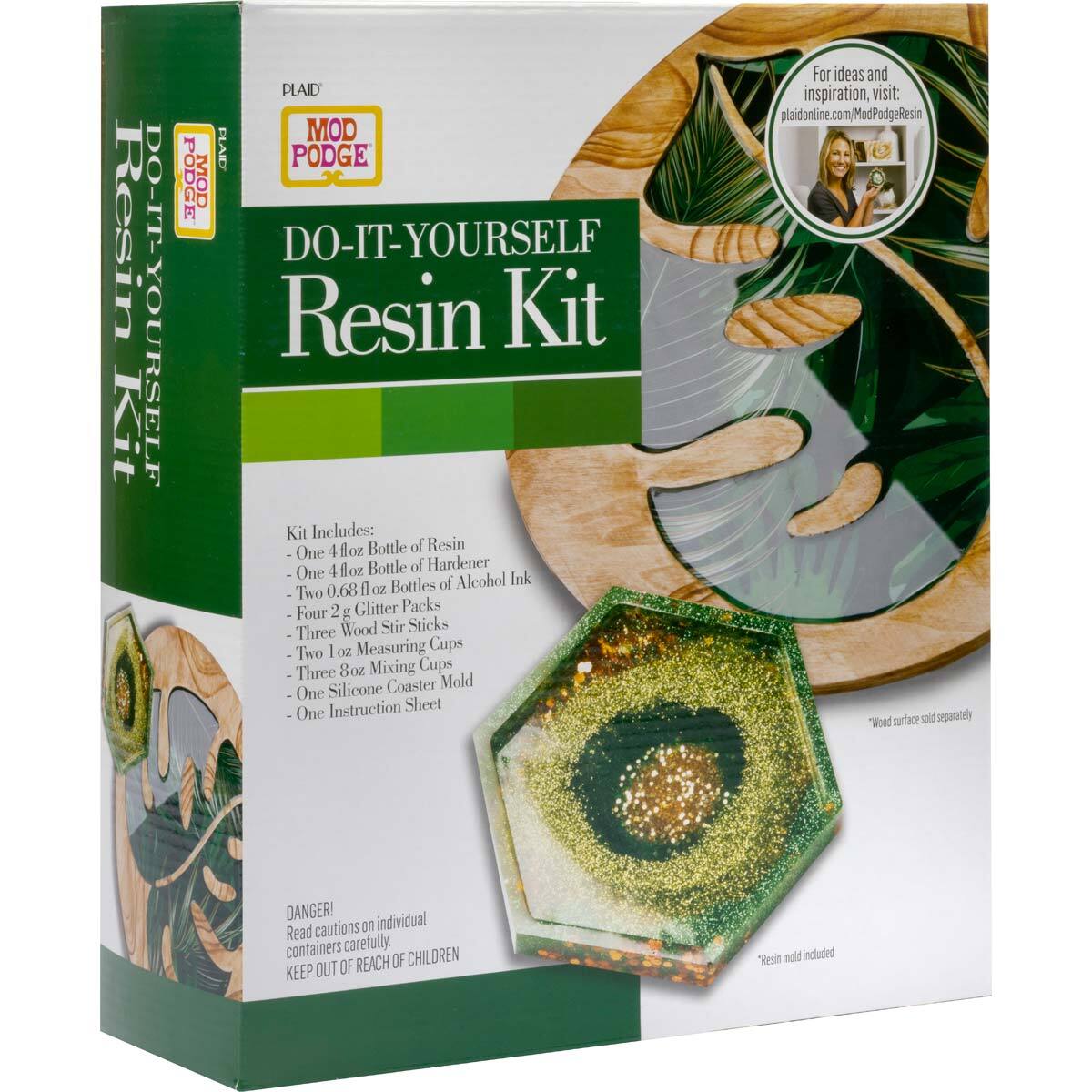 Mod Podge® Green & Gold Do-It-Yourself Hexagon Coaster Kit