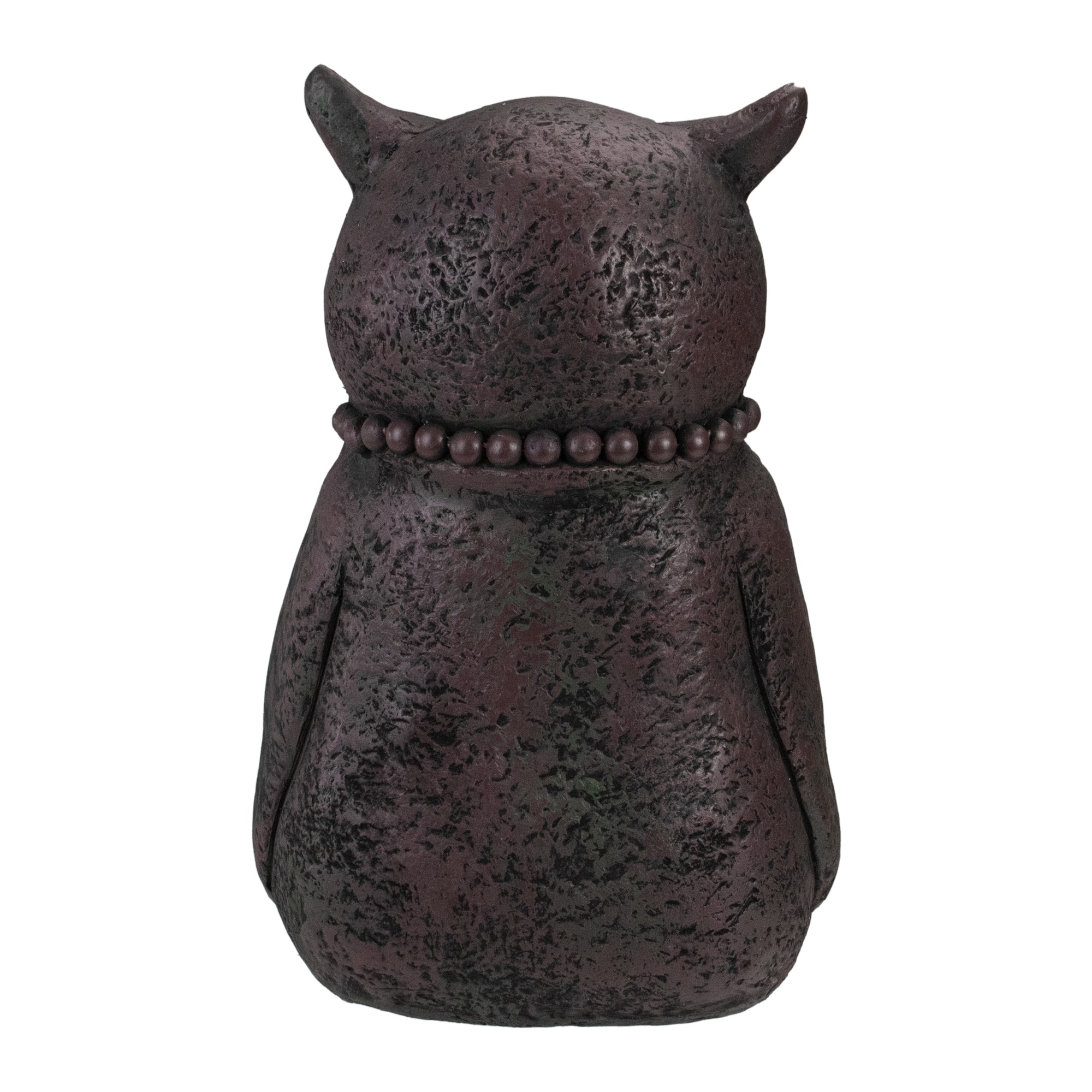 17" Dark Gray Meditating Buddha Owl Outdoor Garden Statue