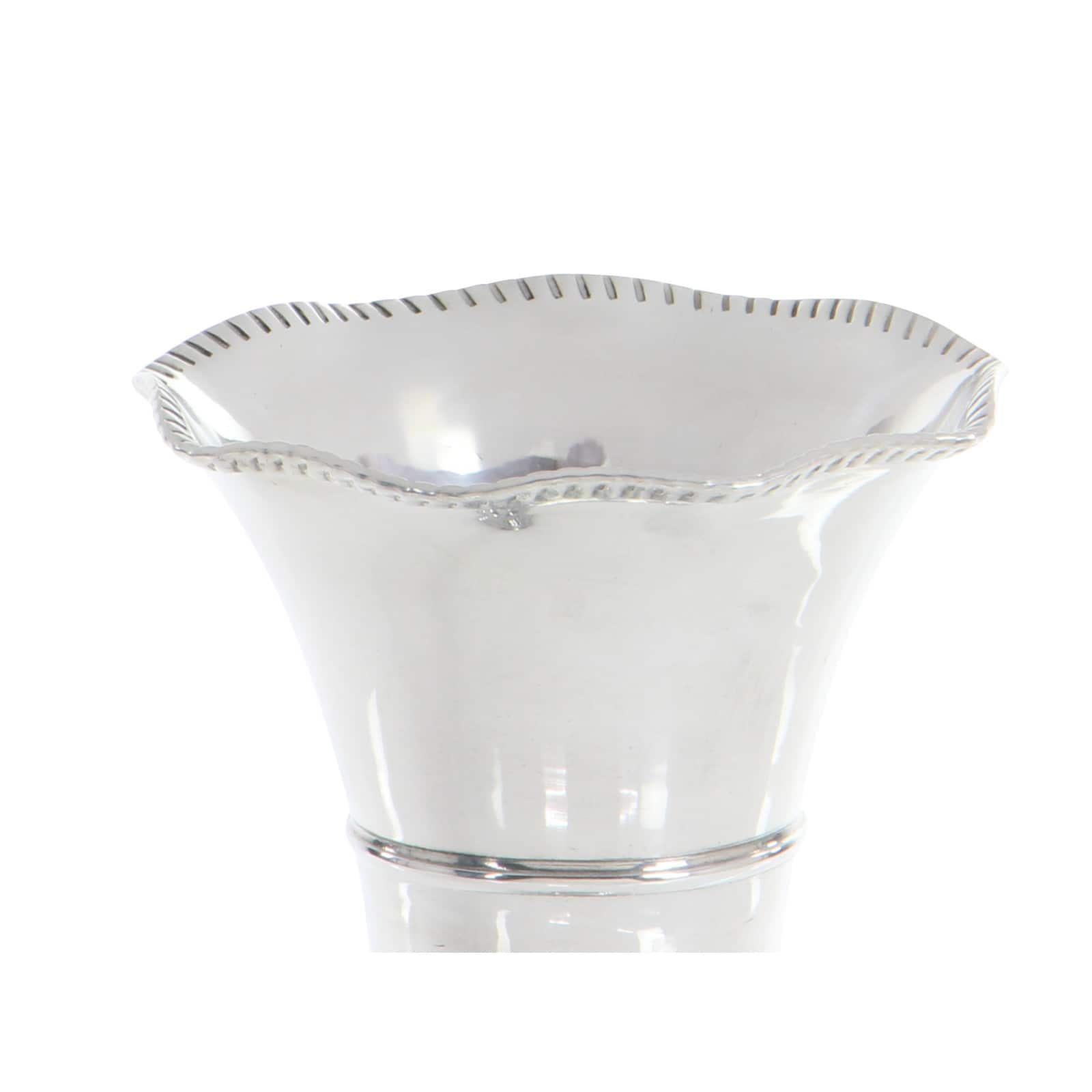 15" Silver Aluminum Traditional Vase