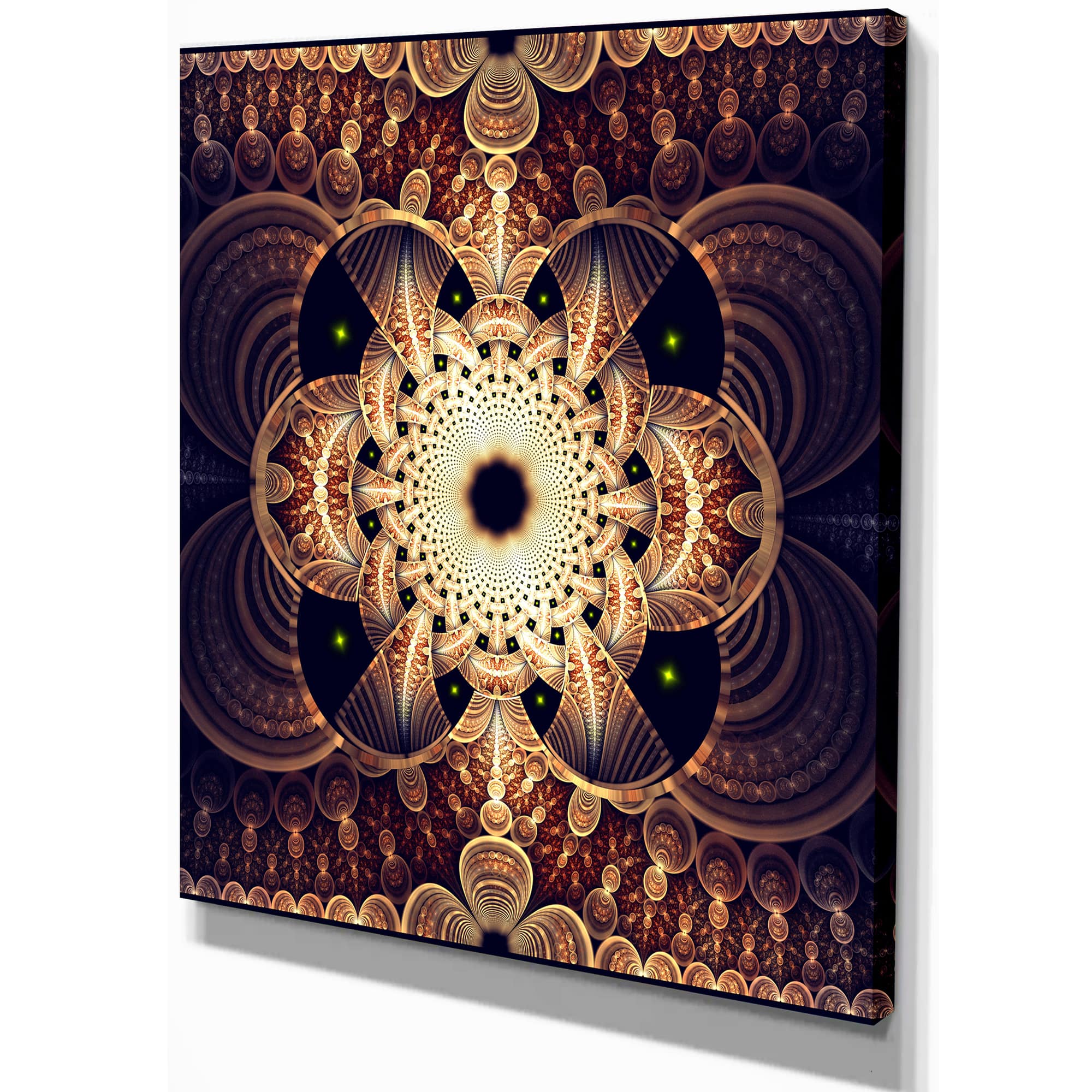 Designart - Brown Red Fractal Flower Pattern Digital
