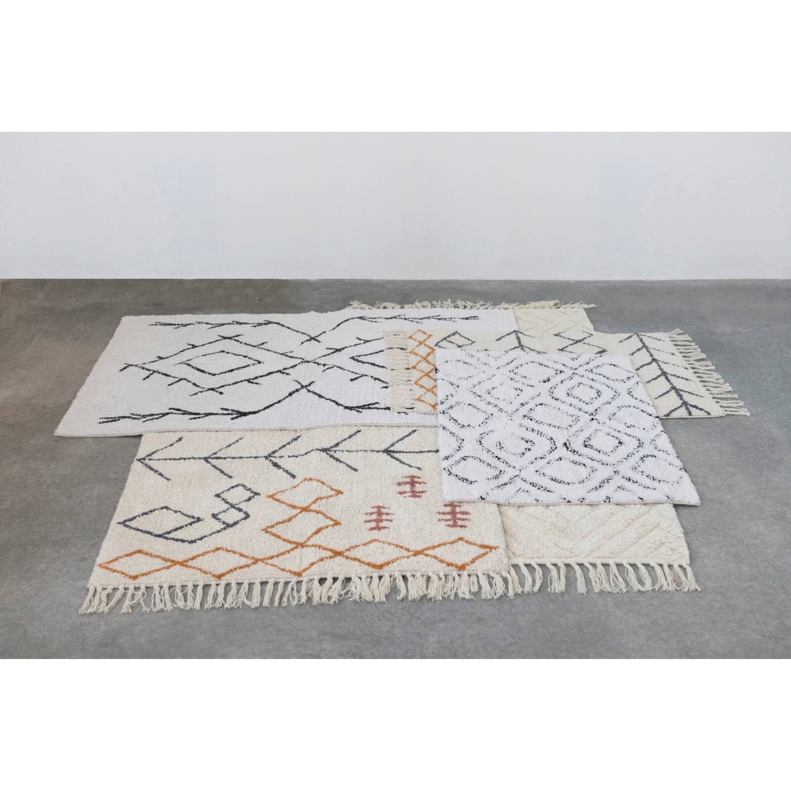 Hello Honey® Cotton Tufted Rug With Abstract Design & Fringe