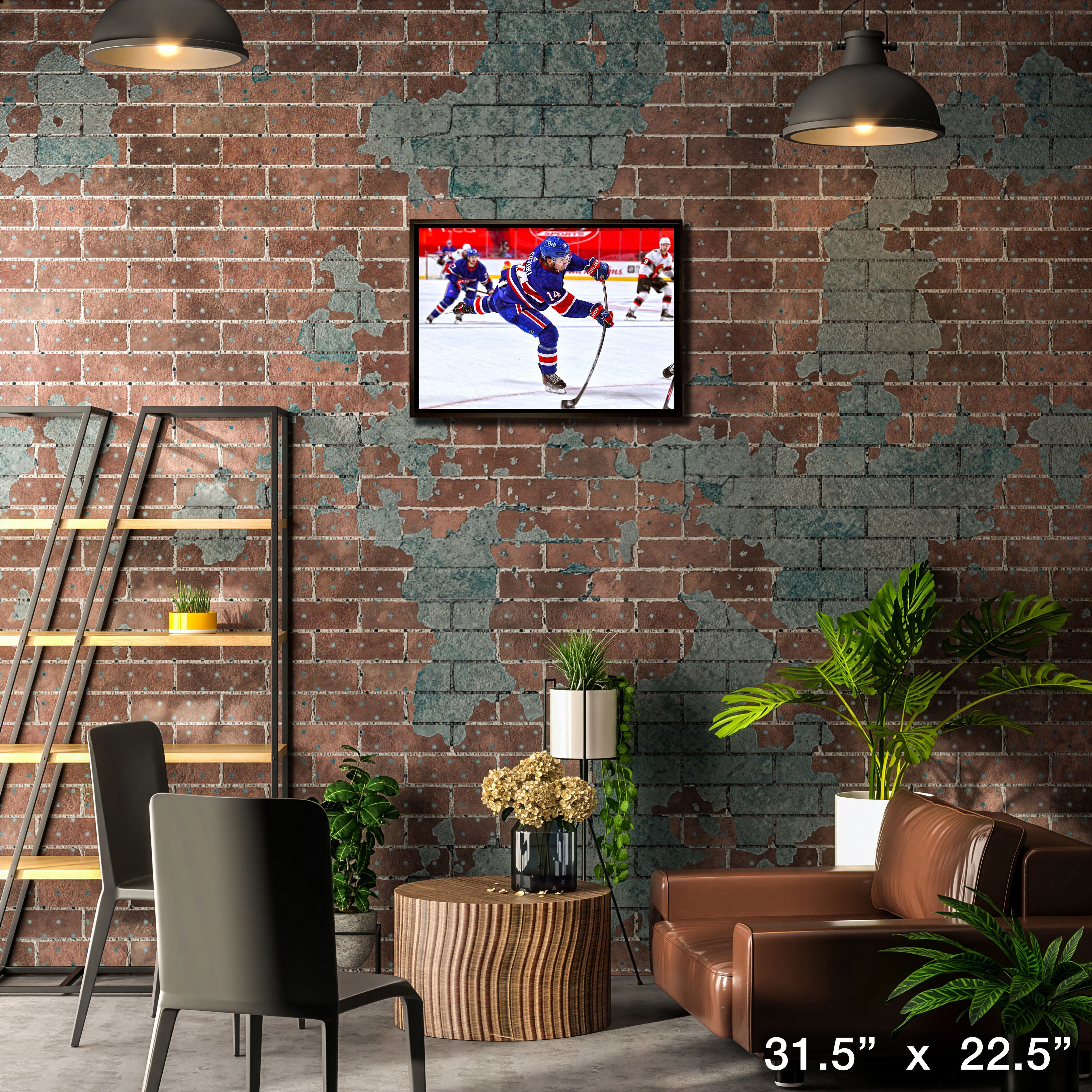 Nick Suzuki Montreal Canadiens Framed 20" x 29" Shooting Canvas 31.5" x 22.5"
