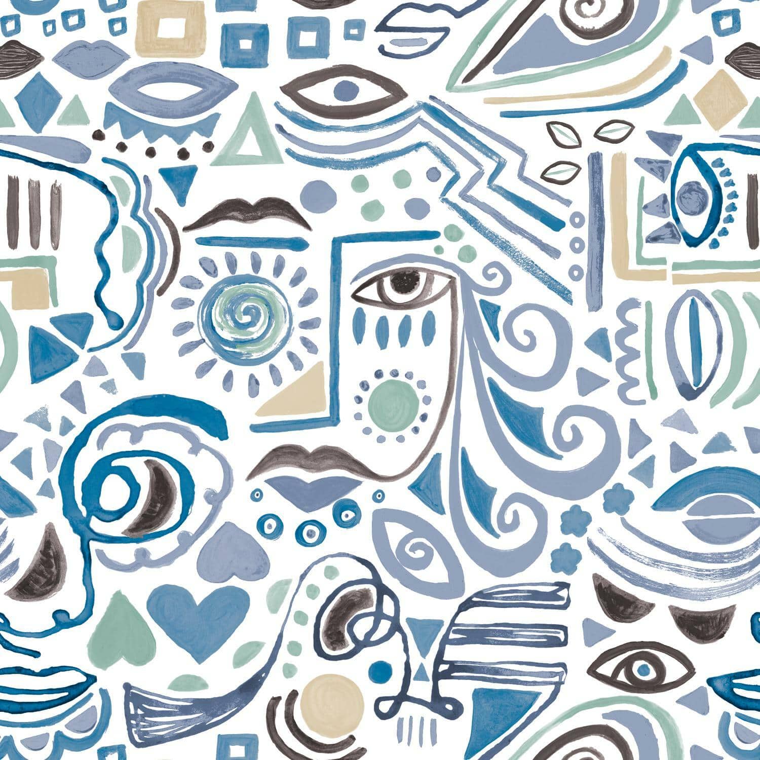 RoomMates Mod Faces Peel & Stick Wallpaper