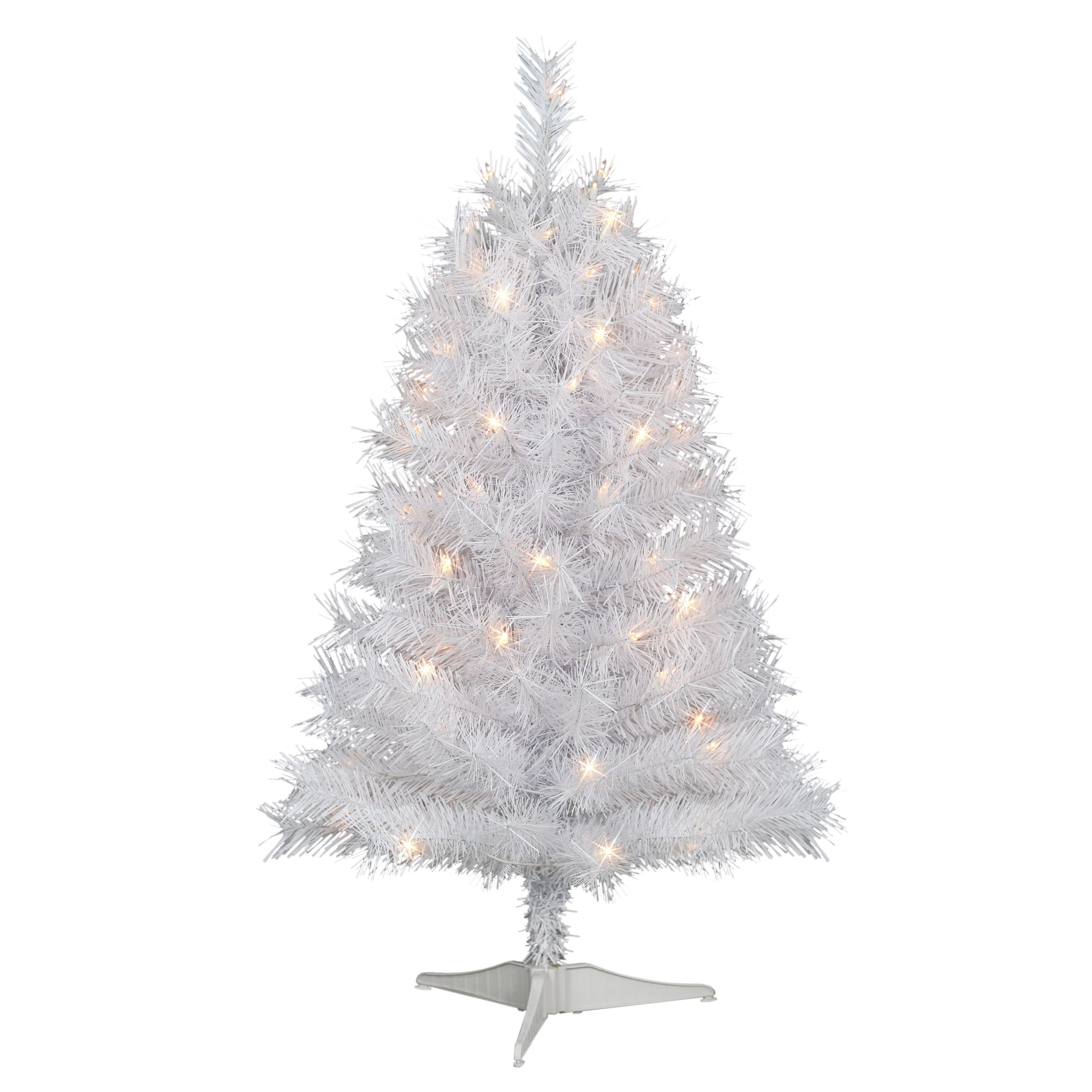 3ft. Pre-Lit White Snow Ridge Artificial Fir Tree, Clear Lights