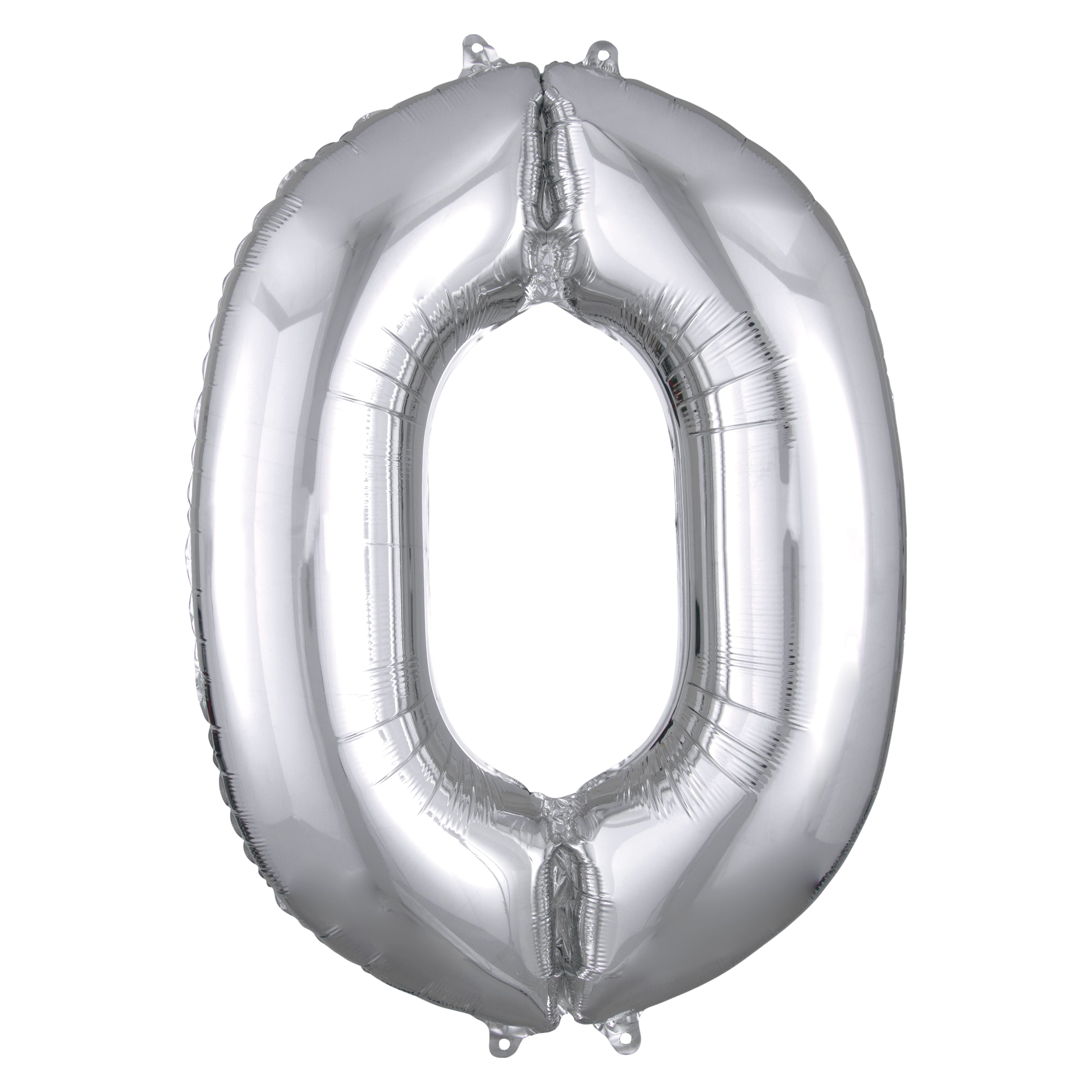 34" Silver Number Foil Balloon