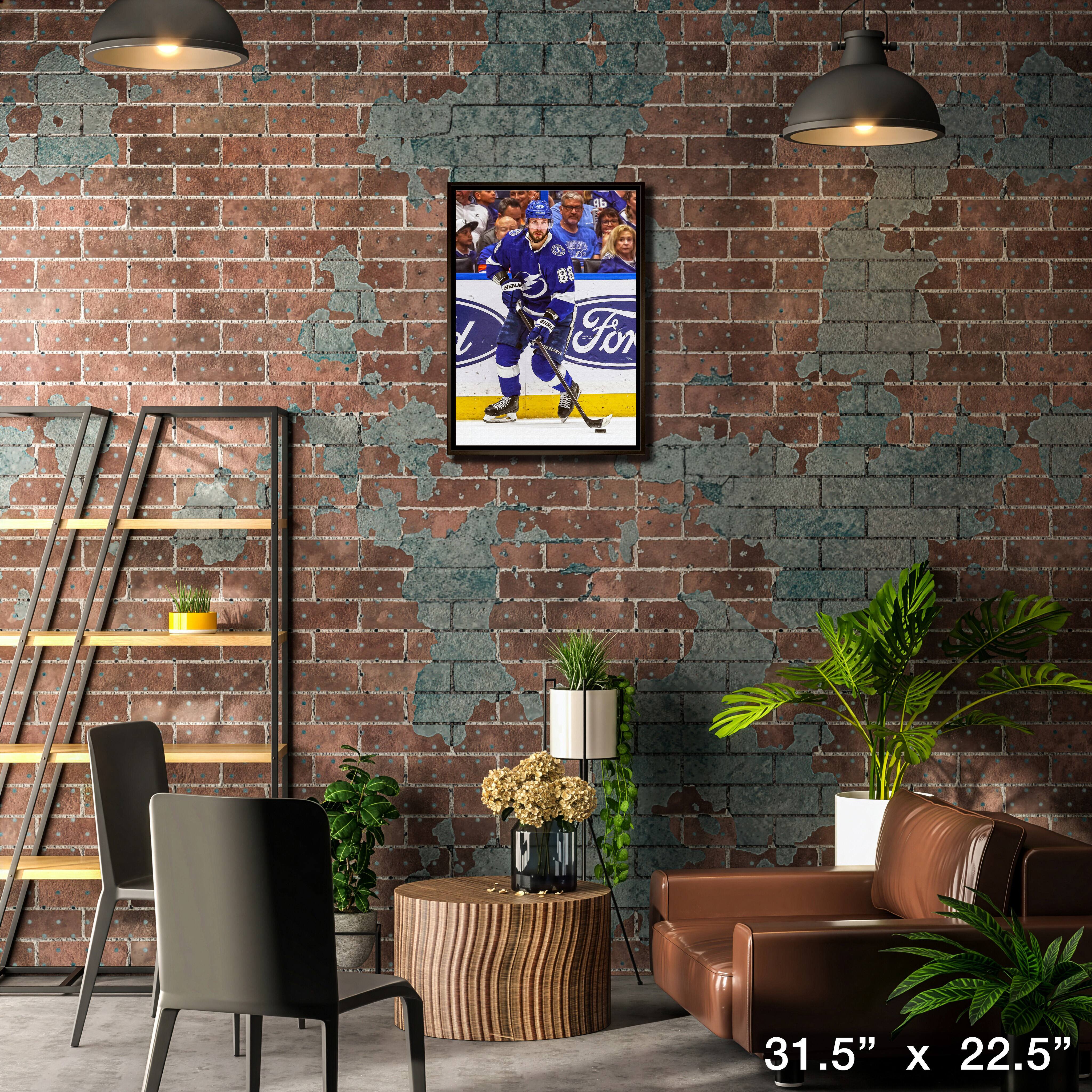 Nikita Kucherov Framed 20" x 29" Canvas Lightning Action-H 31.5" x 22.5"