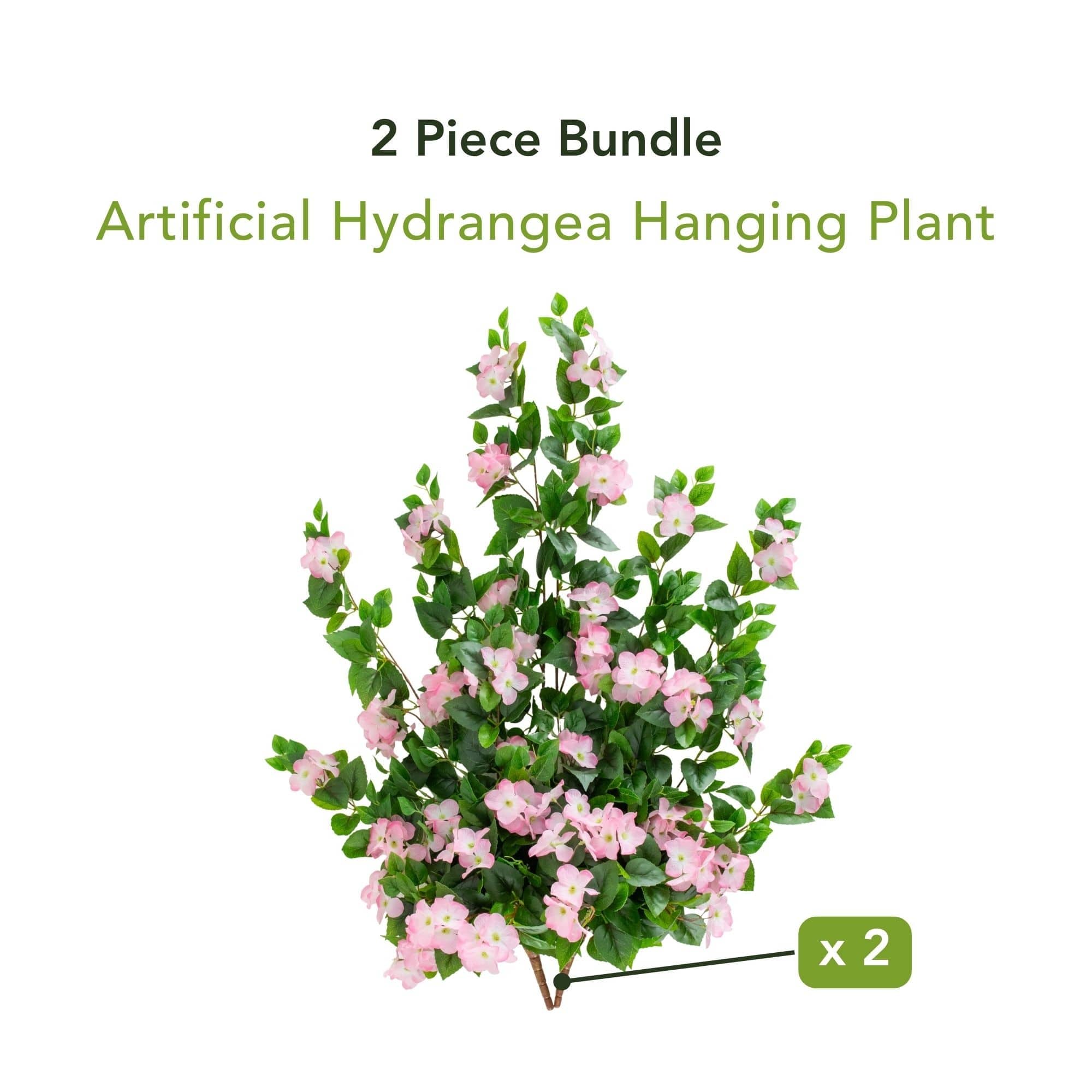 41" UV Resistant Artificial Hydrangea Hanging Plants, 2ct.