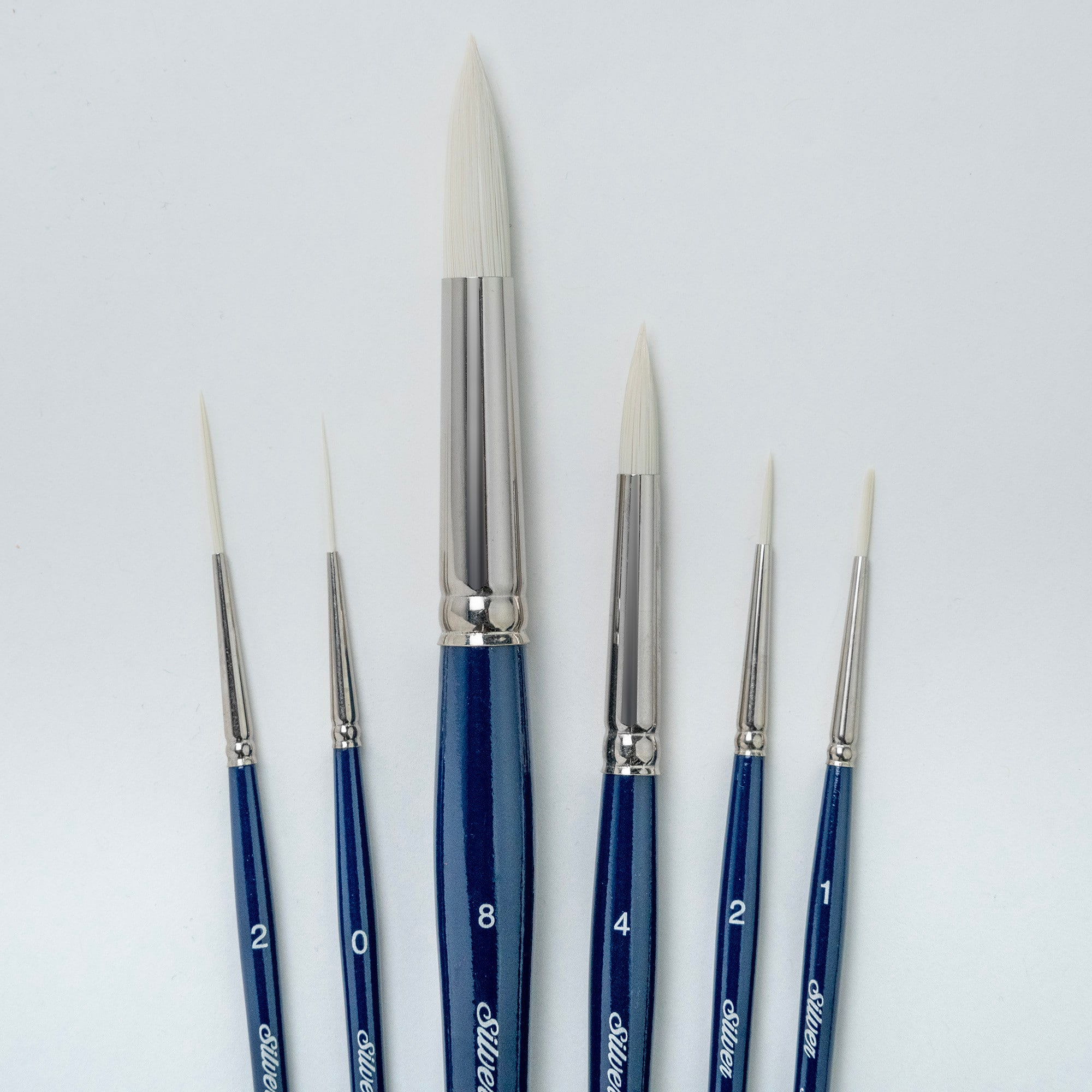 Silver Brush Limited Bristlon Short Handle Liner Brushes, Set of 6